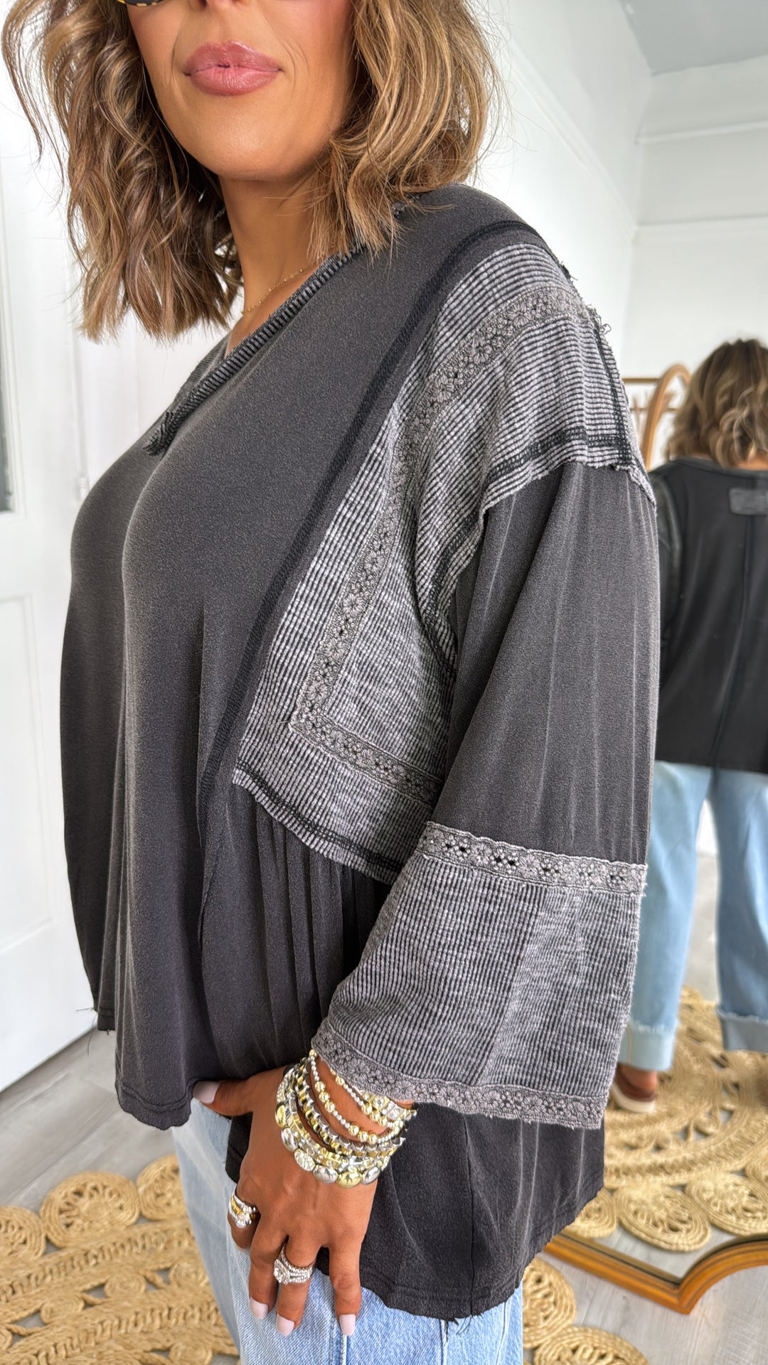 Wilted Willow Top, Black