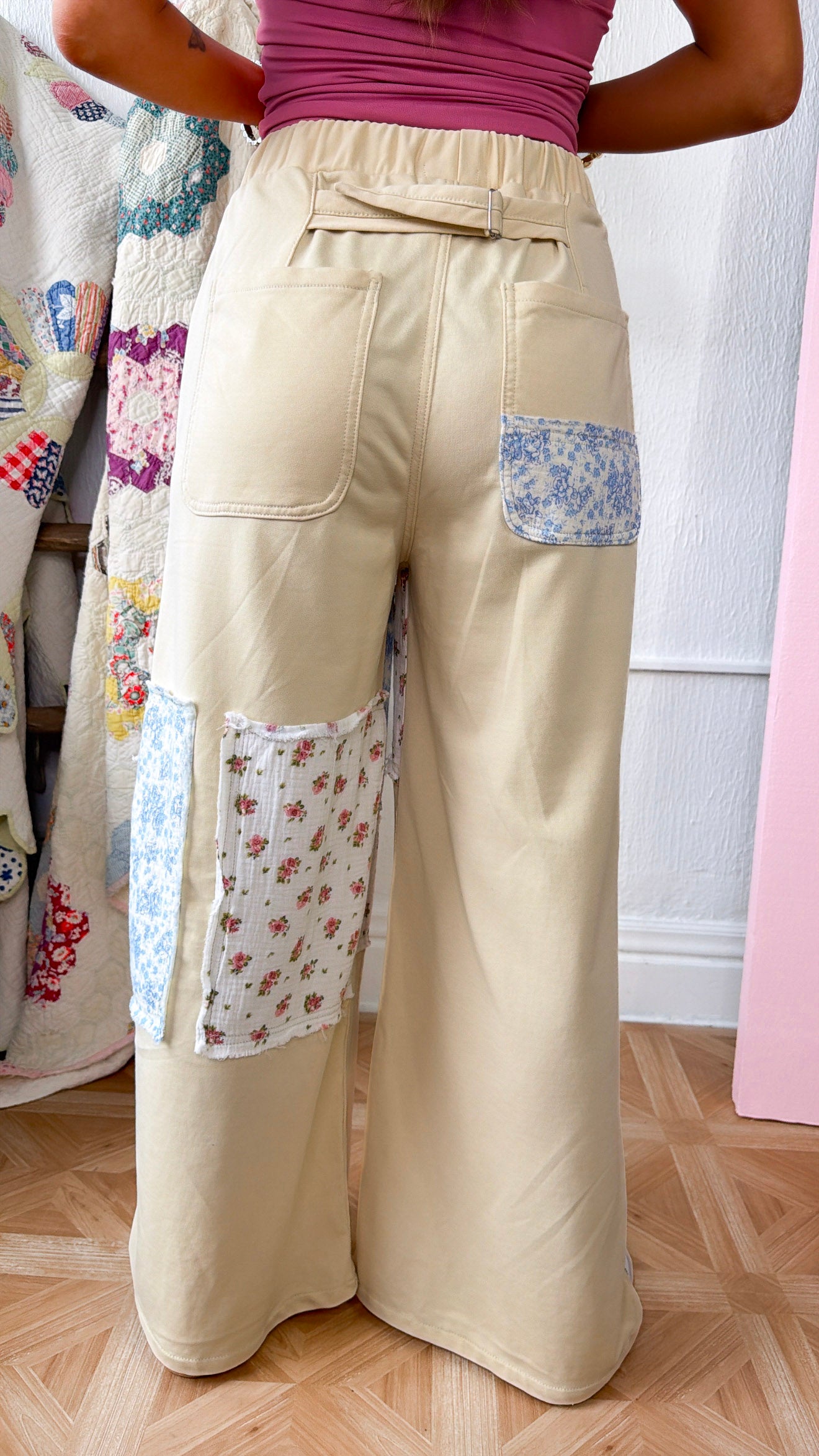 Honey Bun Patched Pant, Natural/Multi – Everyday Chic Boutique