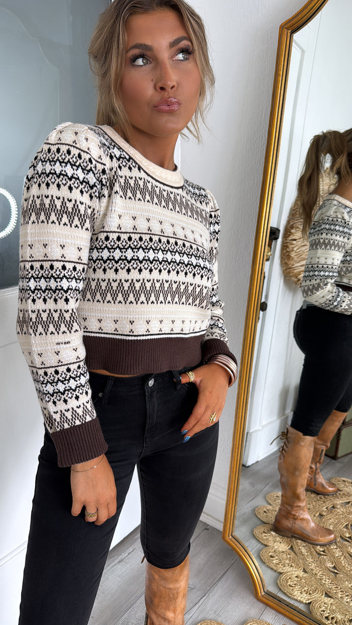 Maple Mist Sweater, Brown Multi