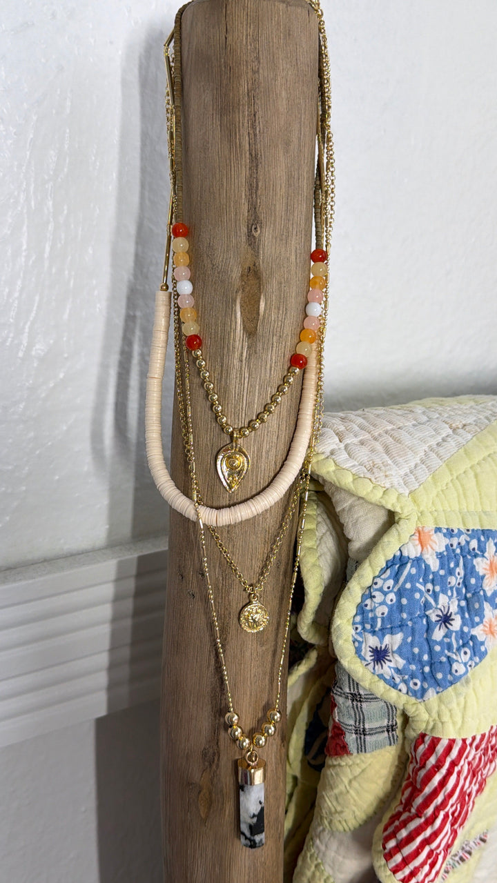 Halo Link Layered Necklace, Gold