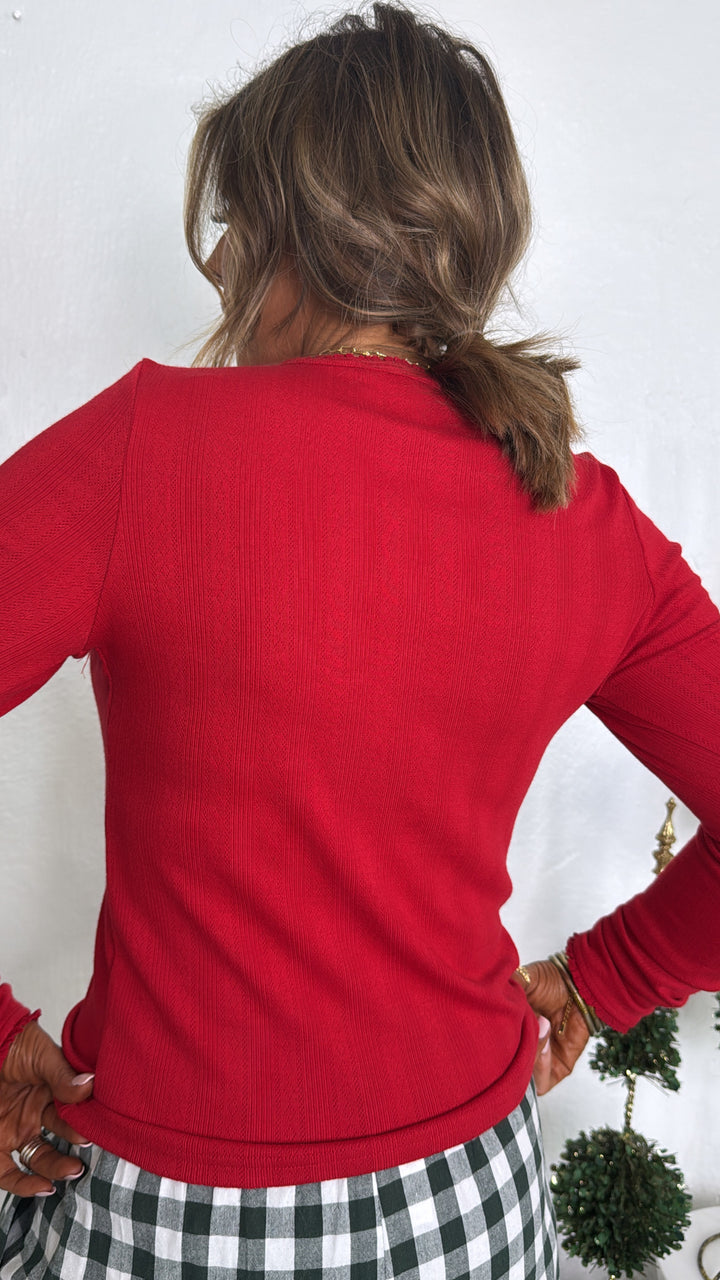 Anora Long Sleeve, Cherry