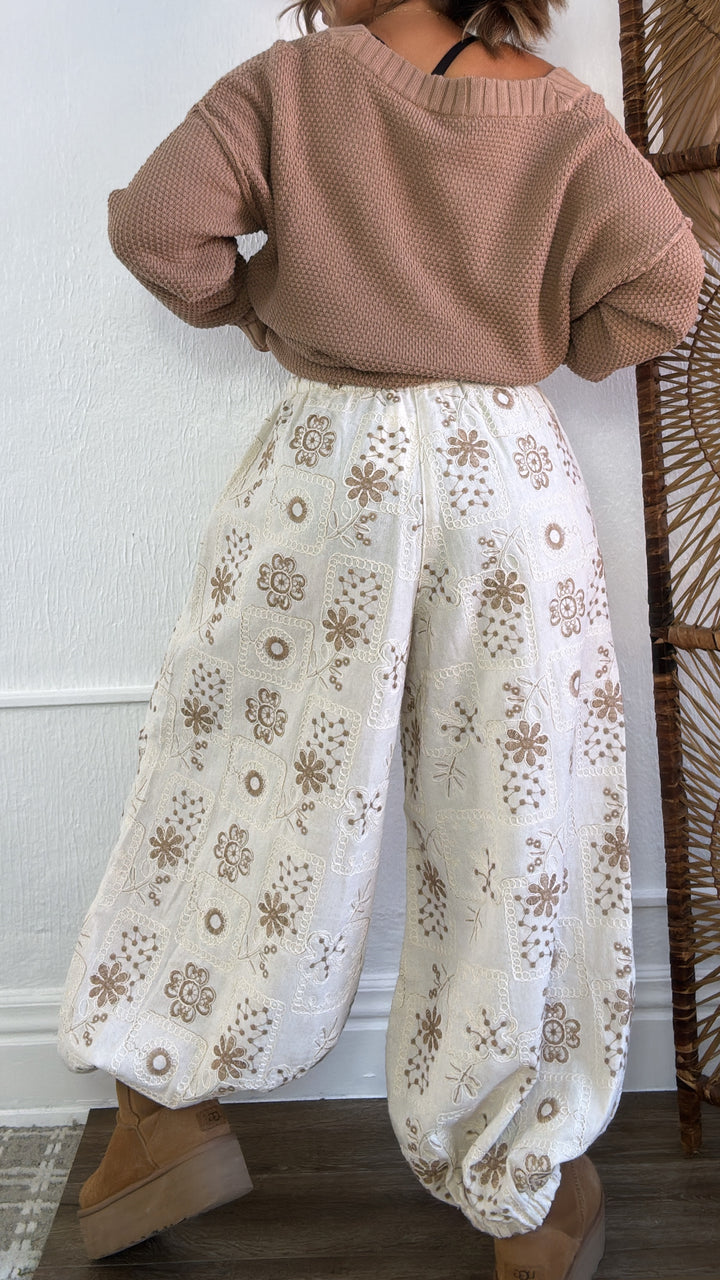 Mallow Knit Joggers, Natural