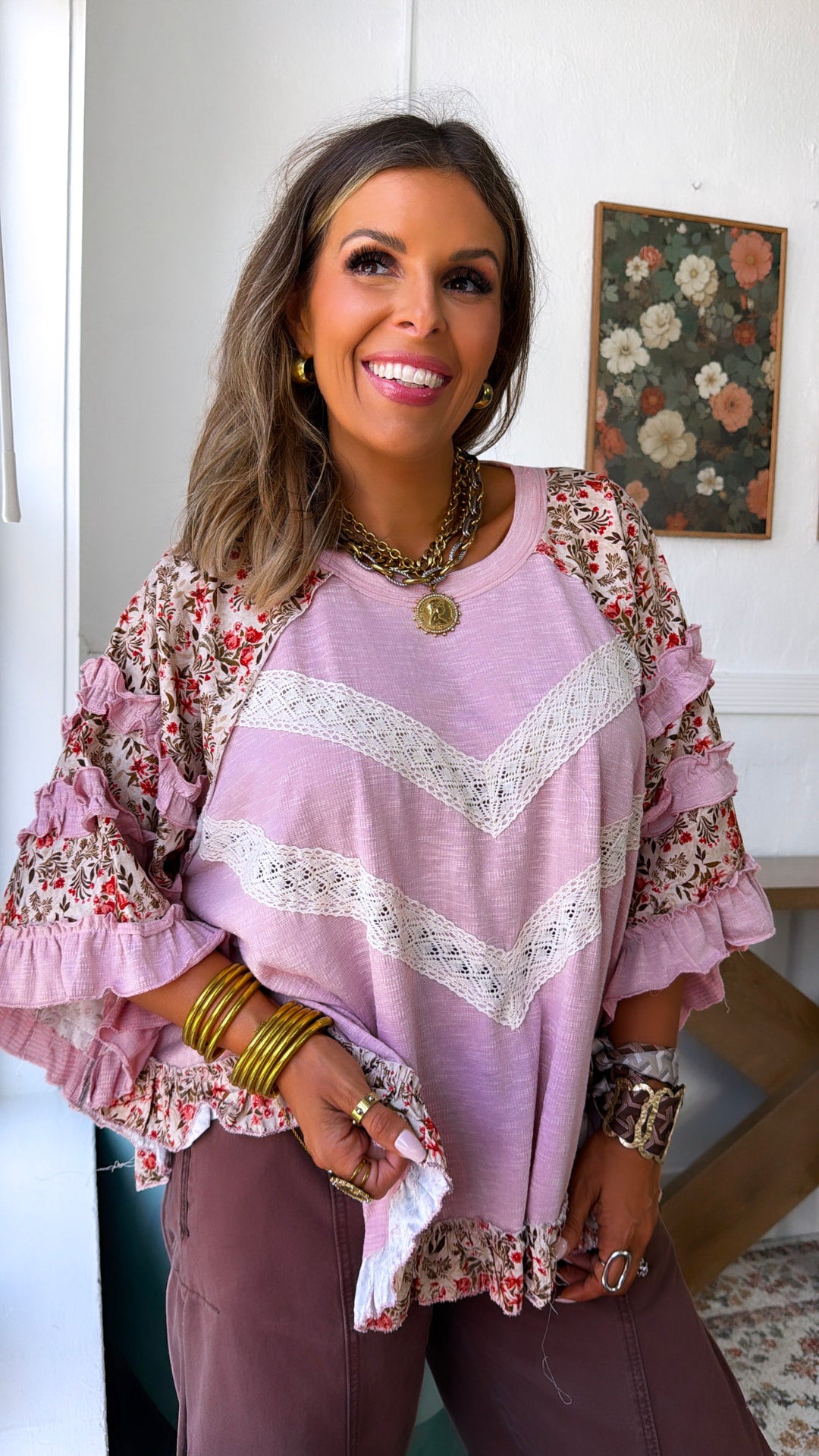 Cloud Vine Blouse, Mauve