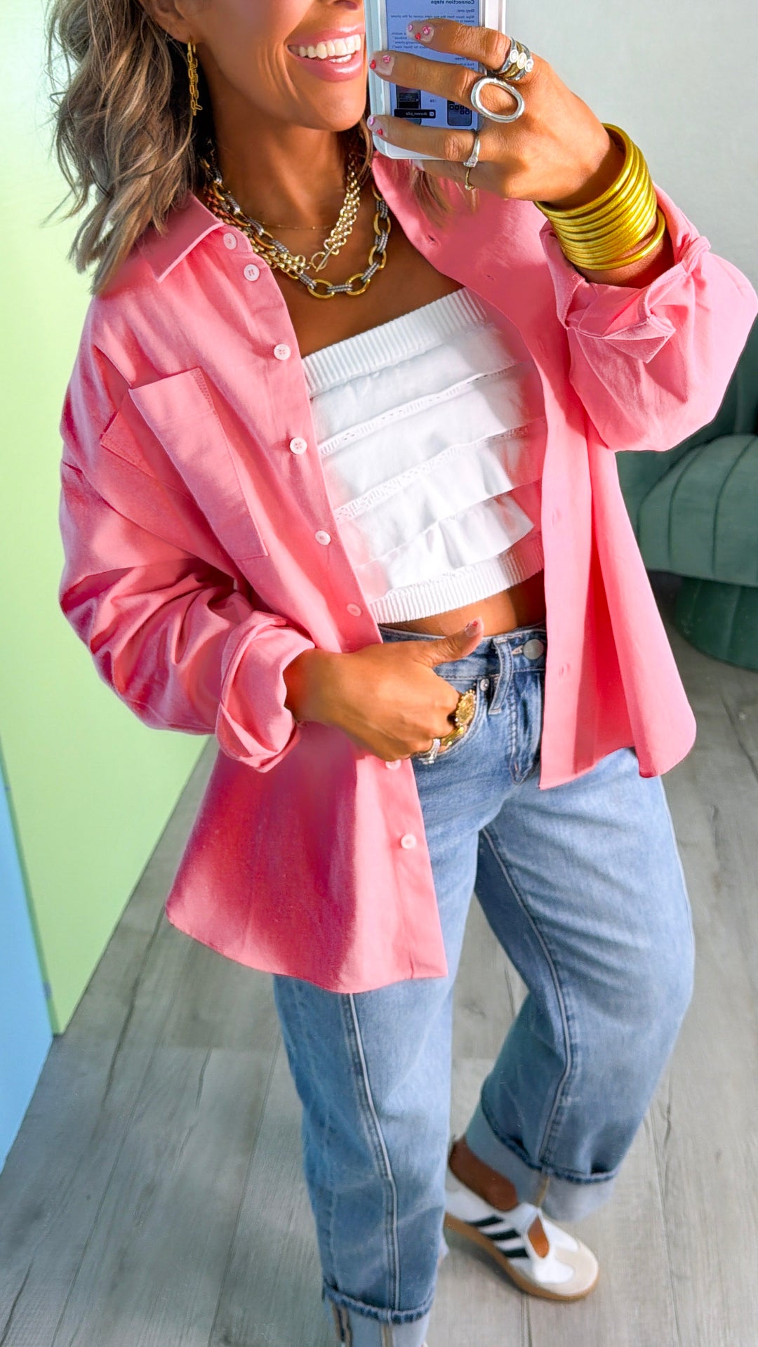 Lemonade Sippin' Button Down, Watermelon