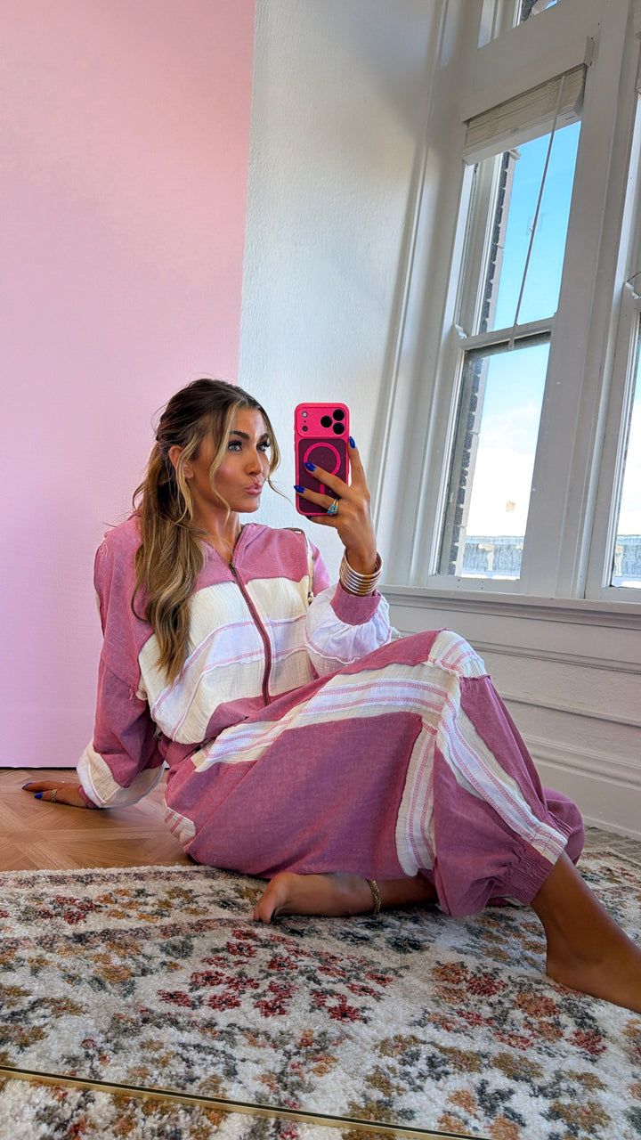 Easy Street Zip Up Jacket, Cloud Pink