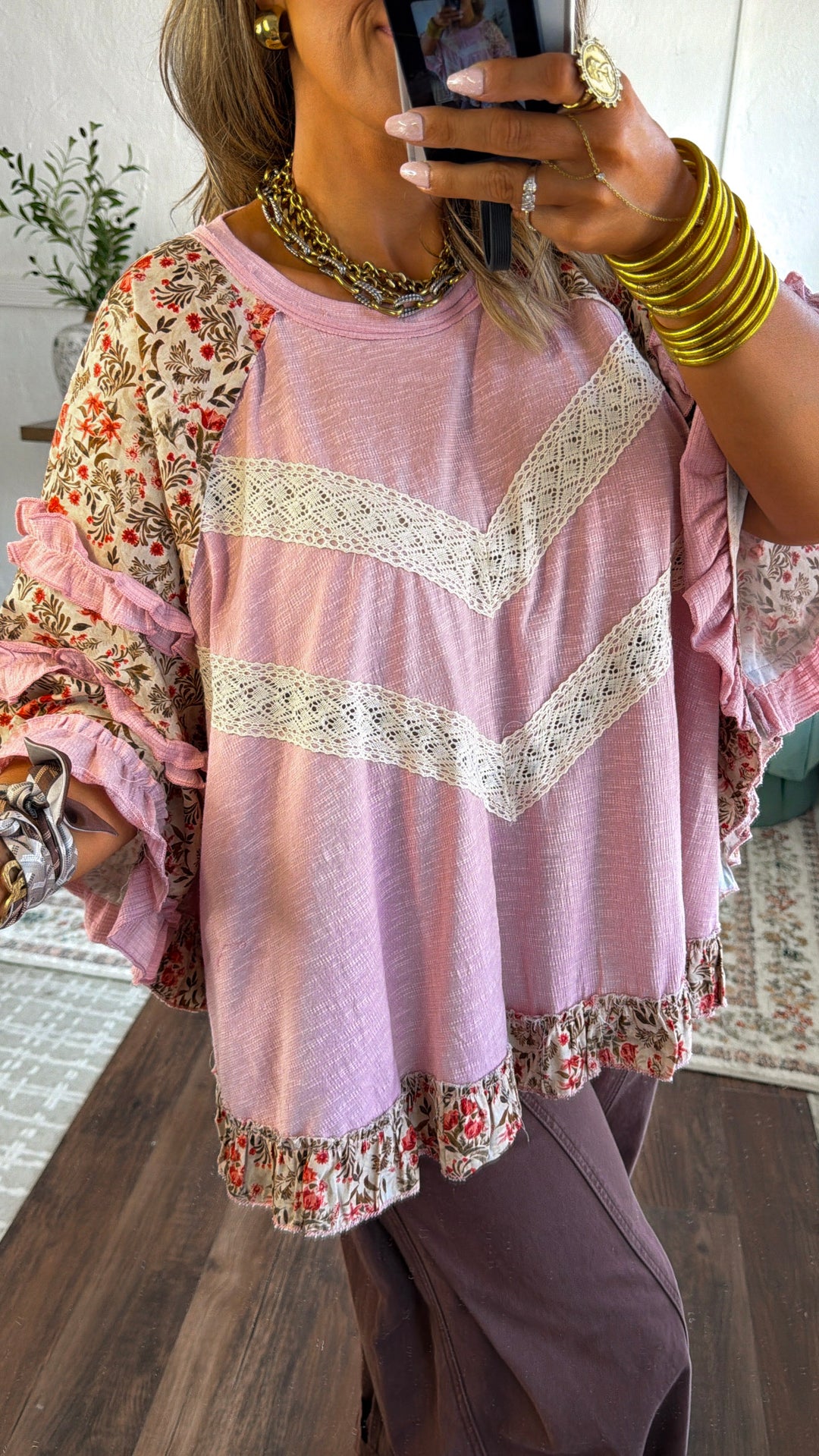 Cloud Vine Blouse, Mauve