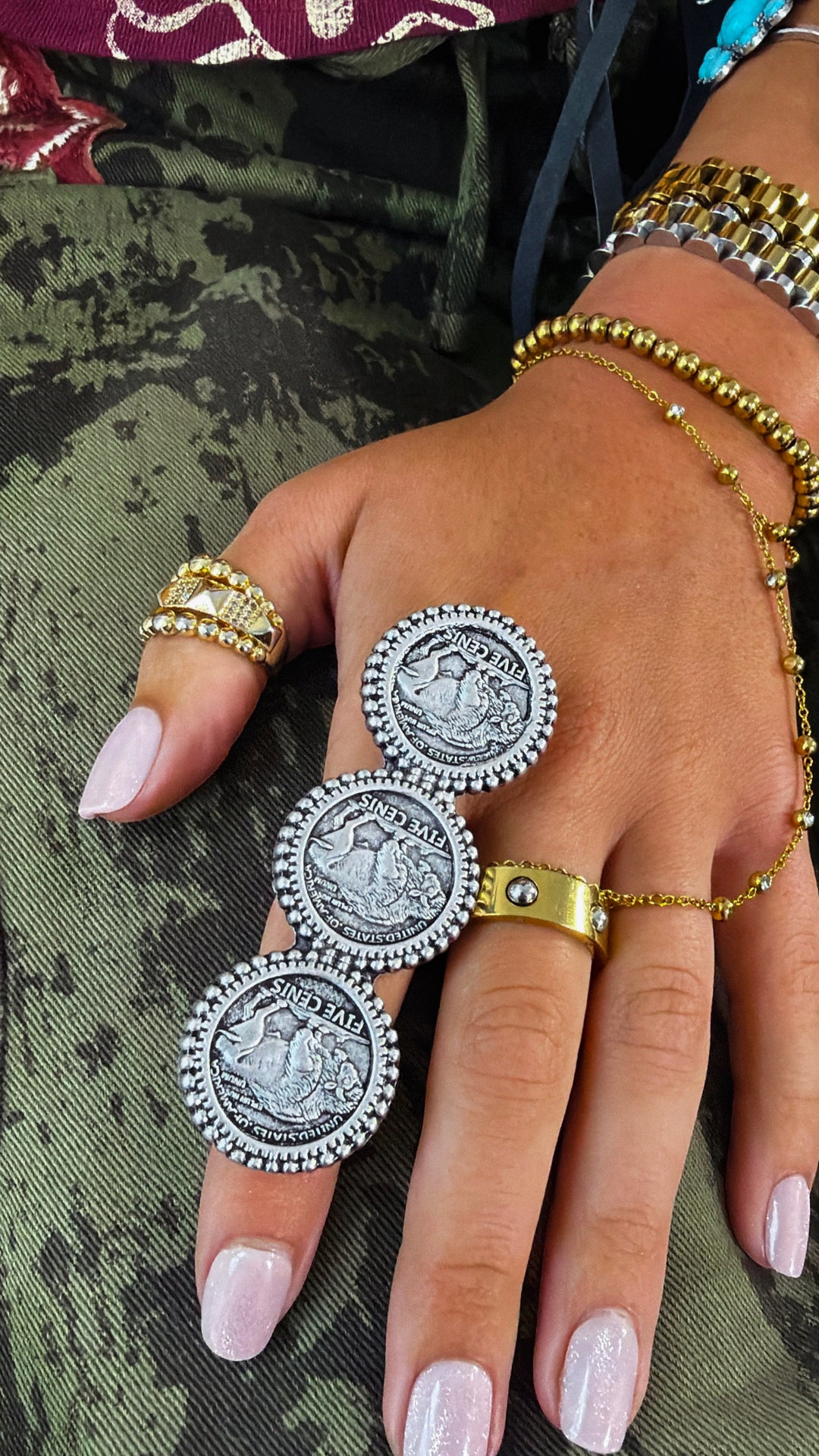 Triple Silver Quater Ring