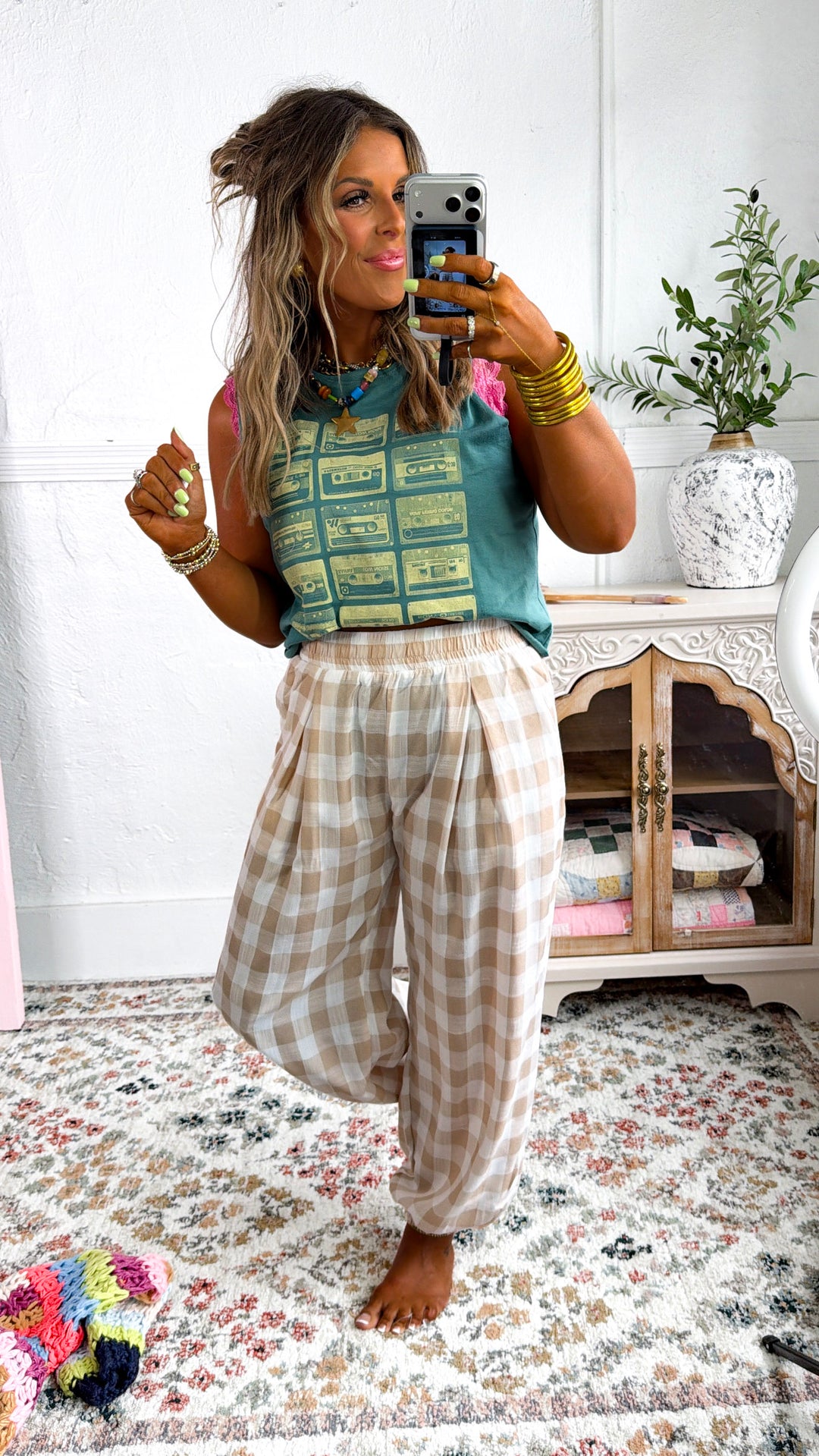 Uptown Checkered Pants, Oatmeal