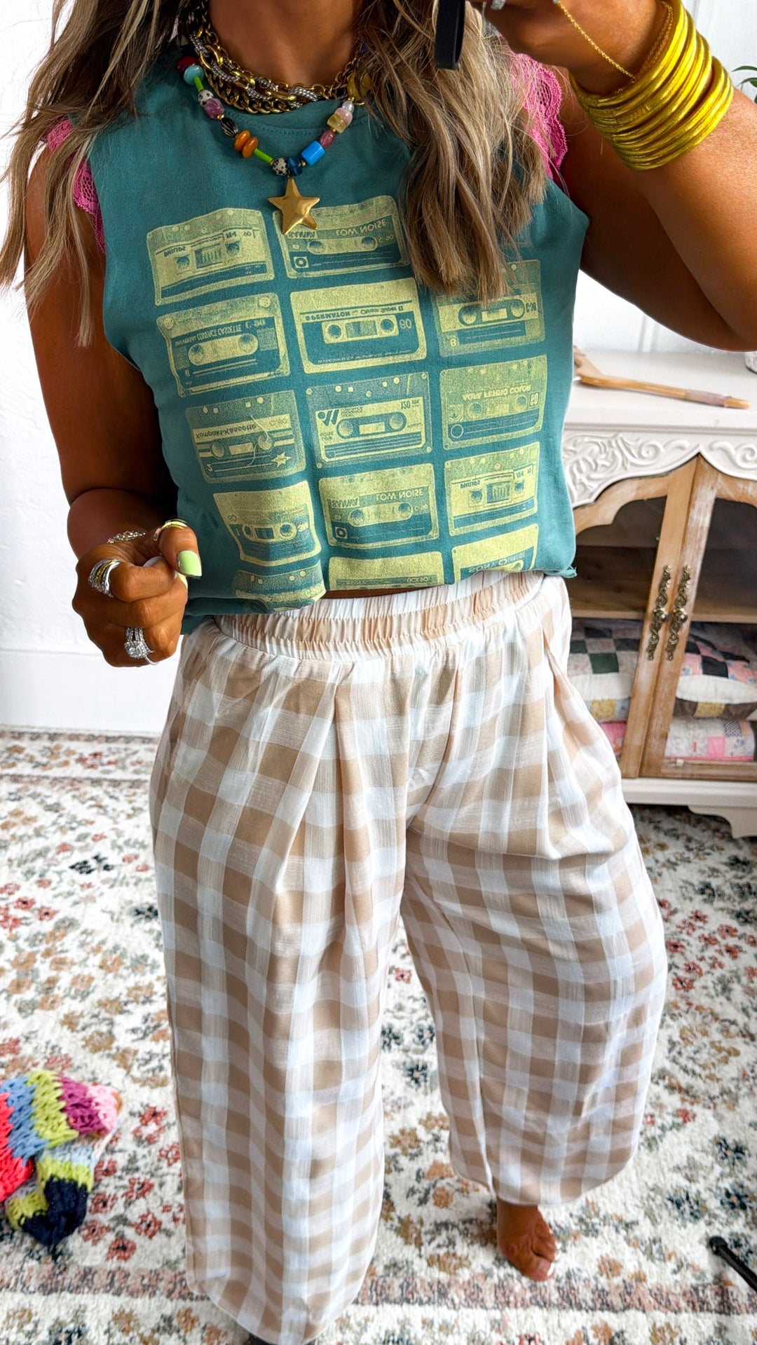 Uptown Checkered Pants, Oatmeal