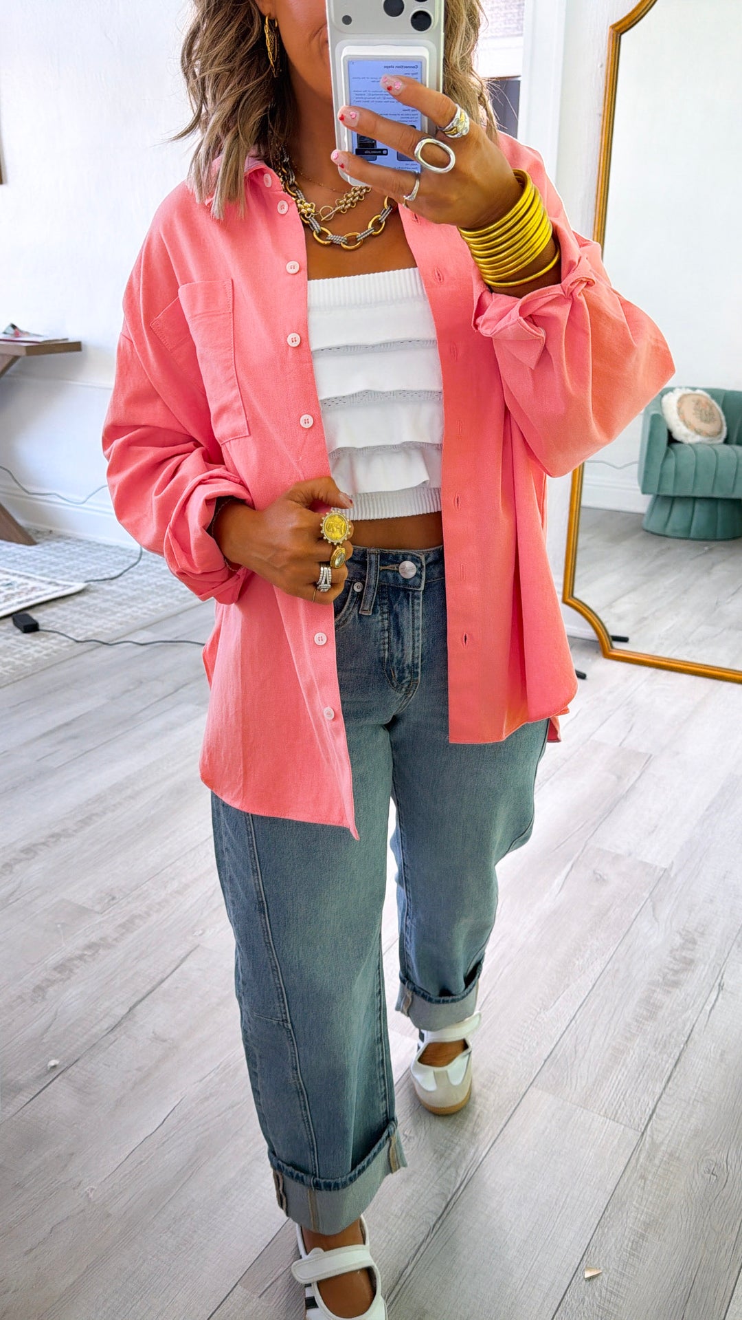 Lemonade Sippin' Button Down, Watermelon