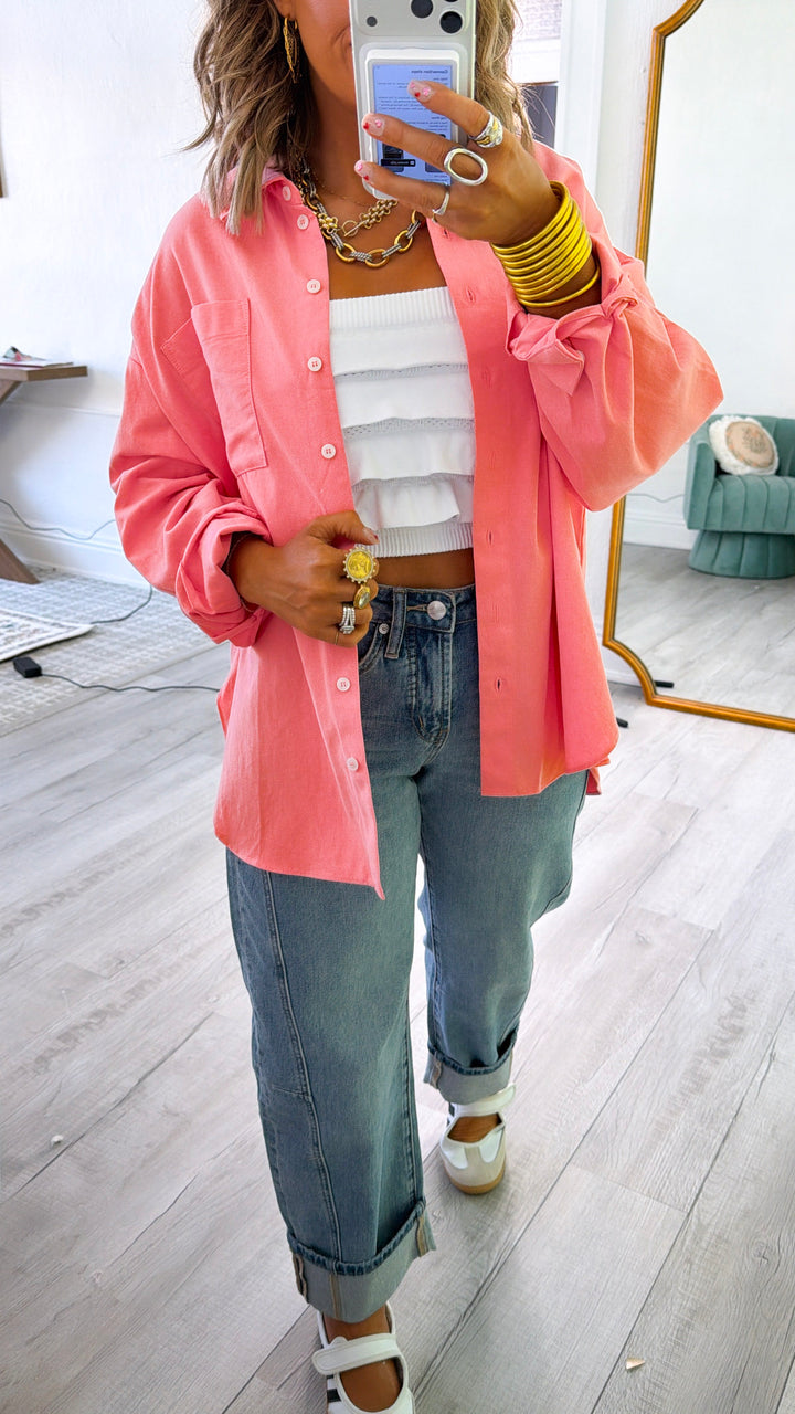 Lemonade Sippin' Button Down, Watermelon