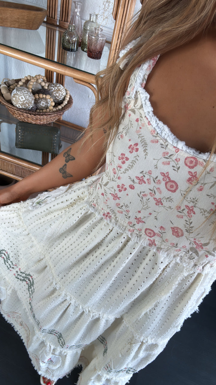 Fallin Florals Maxi Dress, Cream