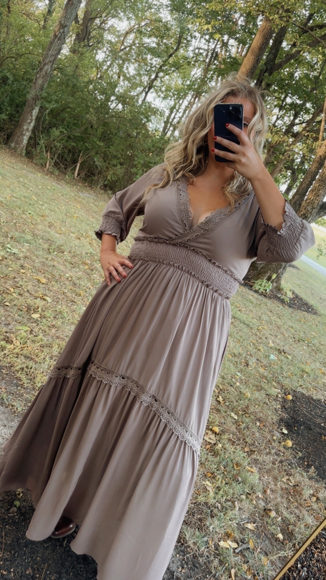 taupe maxi dress casual Sweet Memories Maxi Dress - Taupe