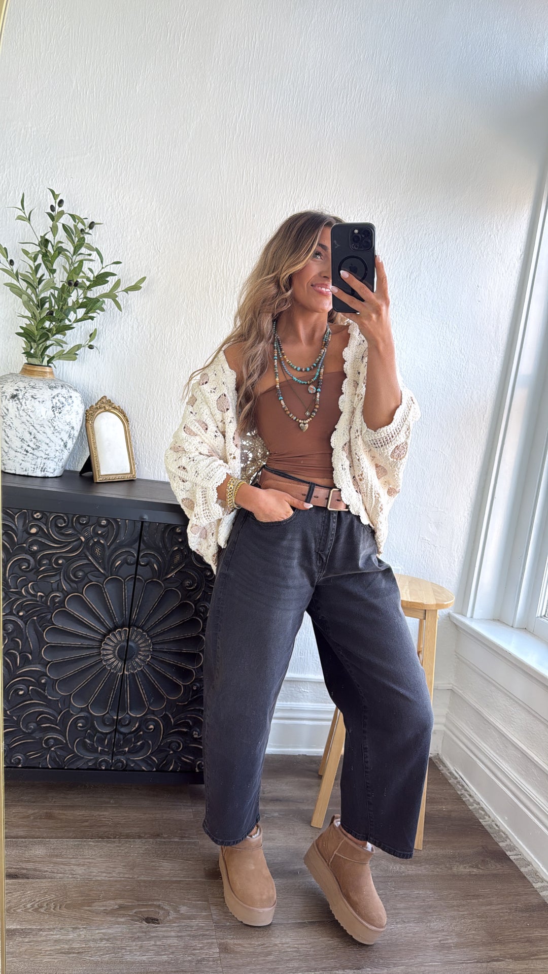 Harvest Drape Cardigan, Cream/Latte