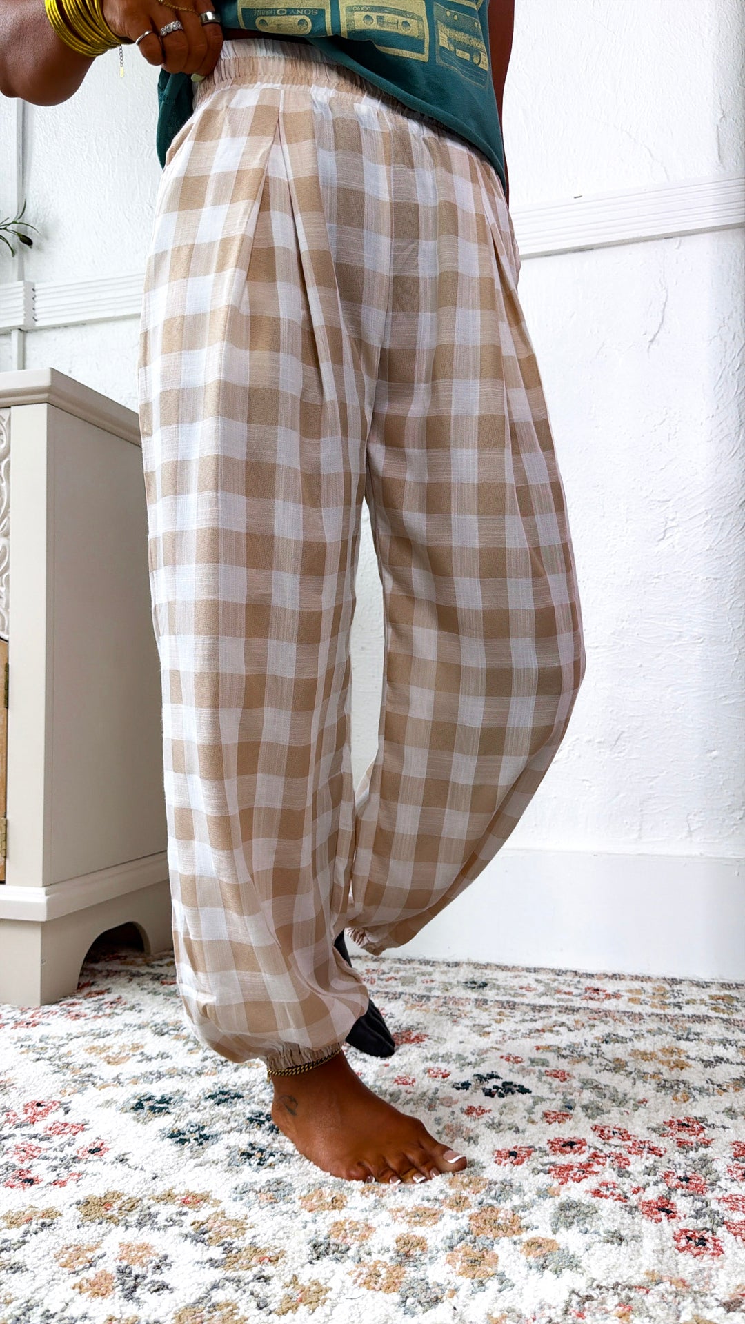 Uptown Checkered Pants, Oatmeal