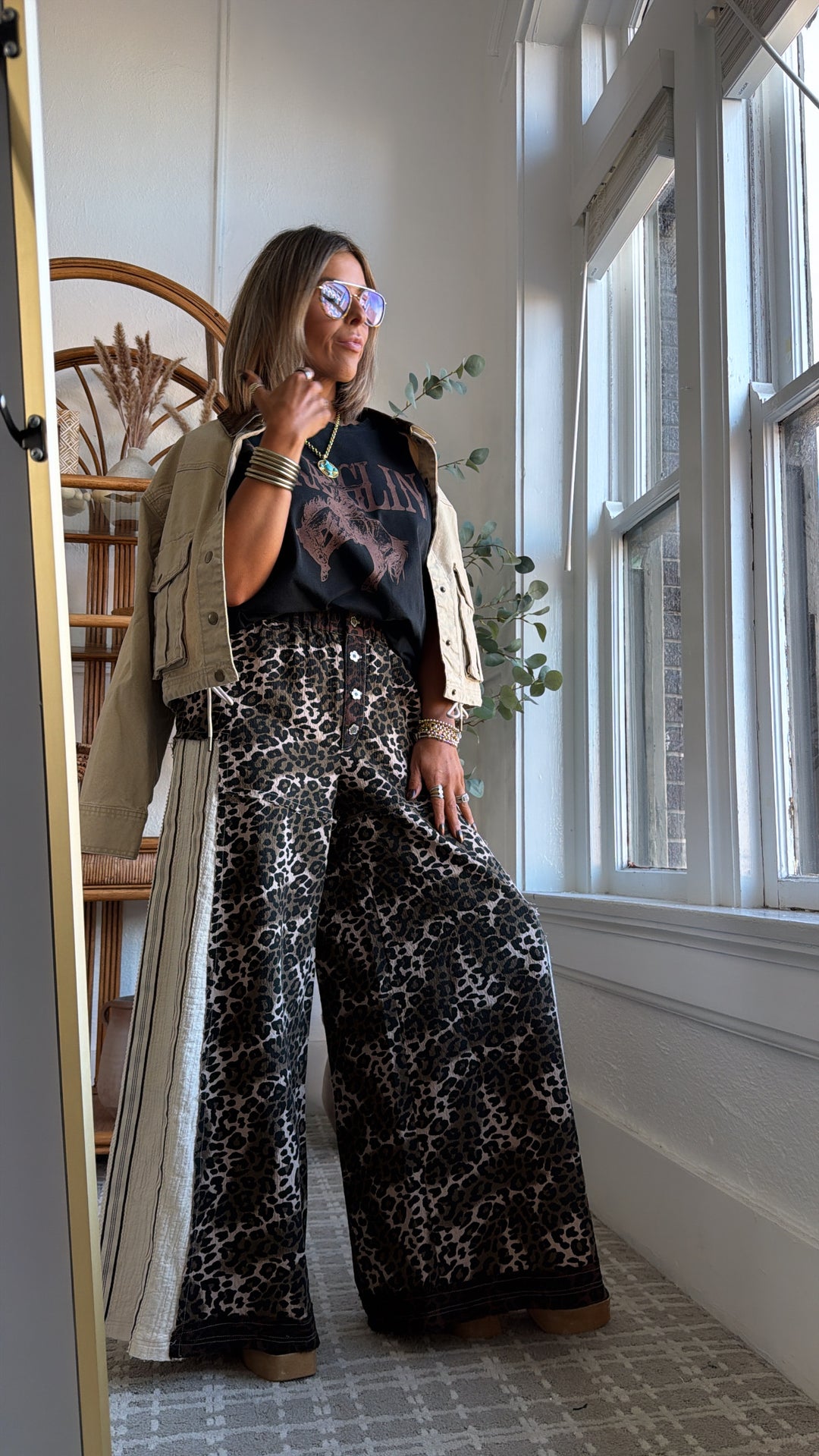 Street Style Leopard Pant, Chocolate