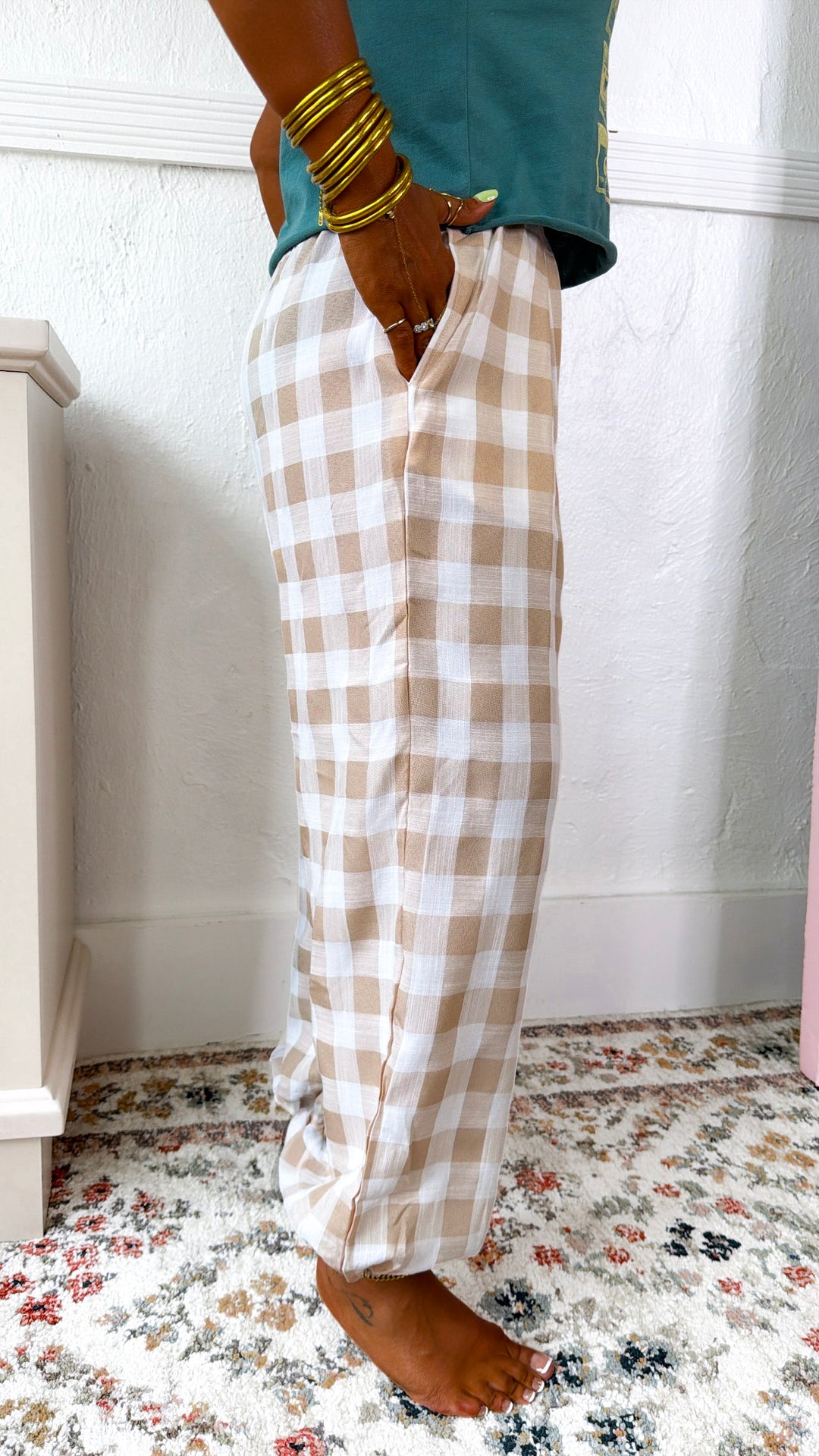 Uptown Checkered Pants, Oatmeal