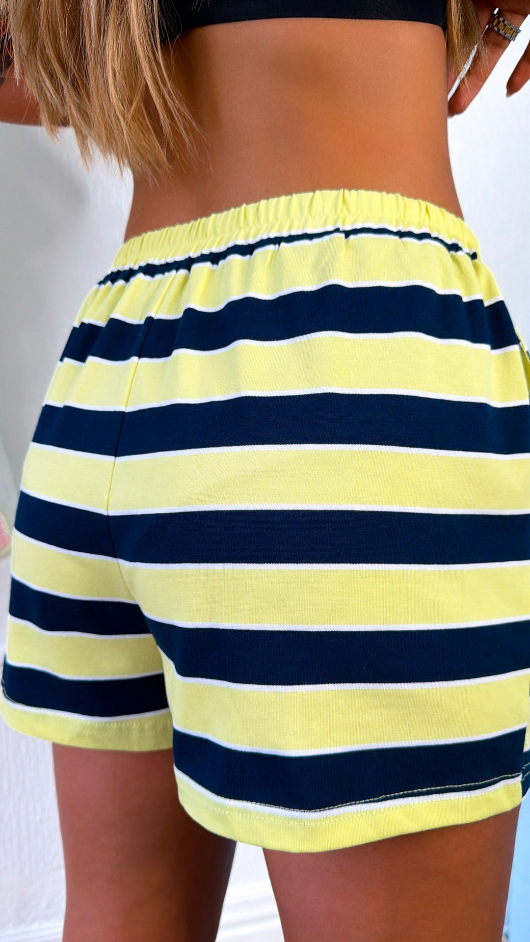 Daylight Stripe Shorts, Lemon
