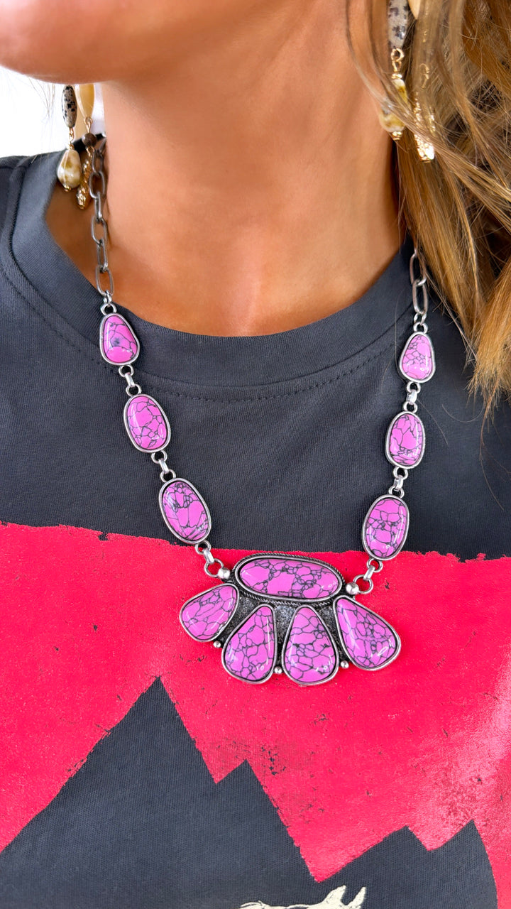 Metal PawChain Necklace, Lt.Pink