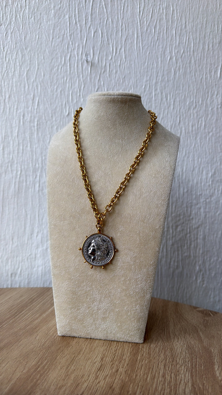 Two Toned Coin Necklace
