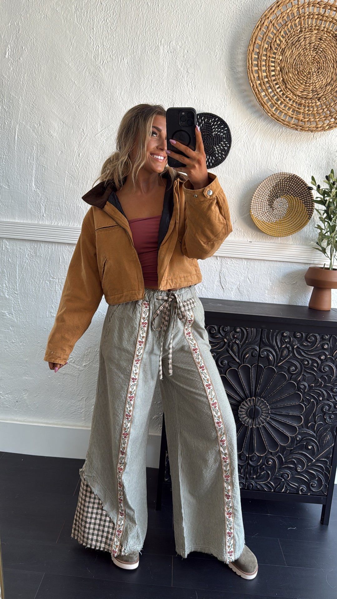 Overtime Cropped Vintage Work Jacket, Camel