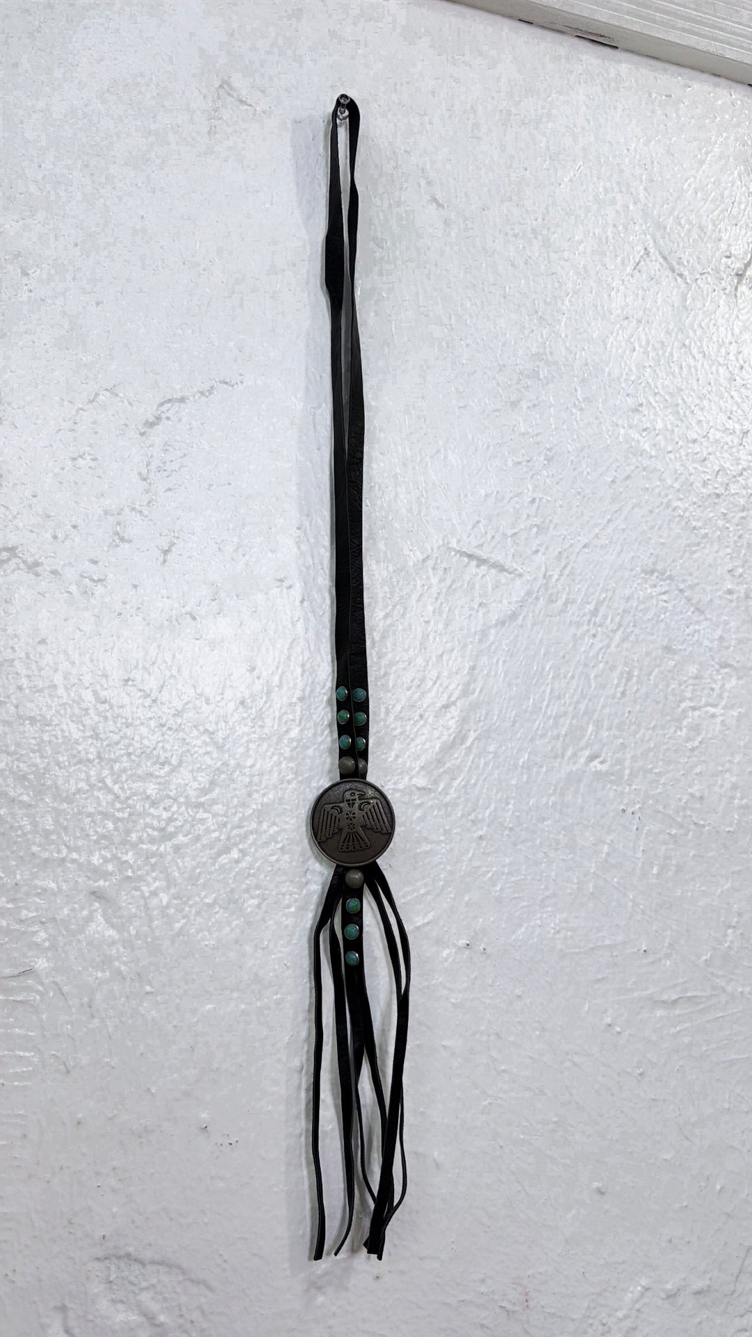Black Leather Long Necklace