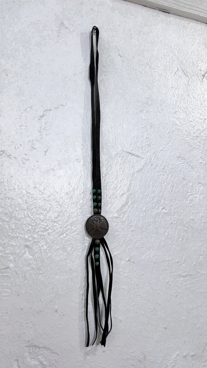 Black Leather Long Necklace