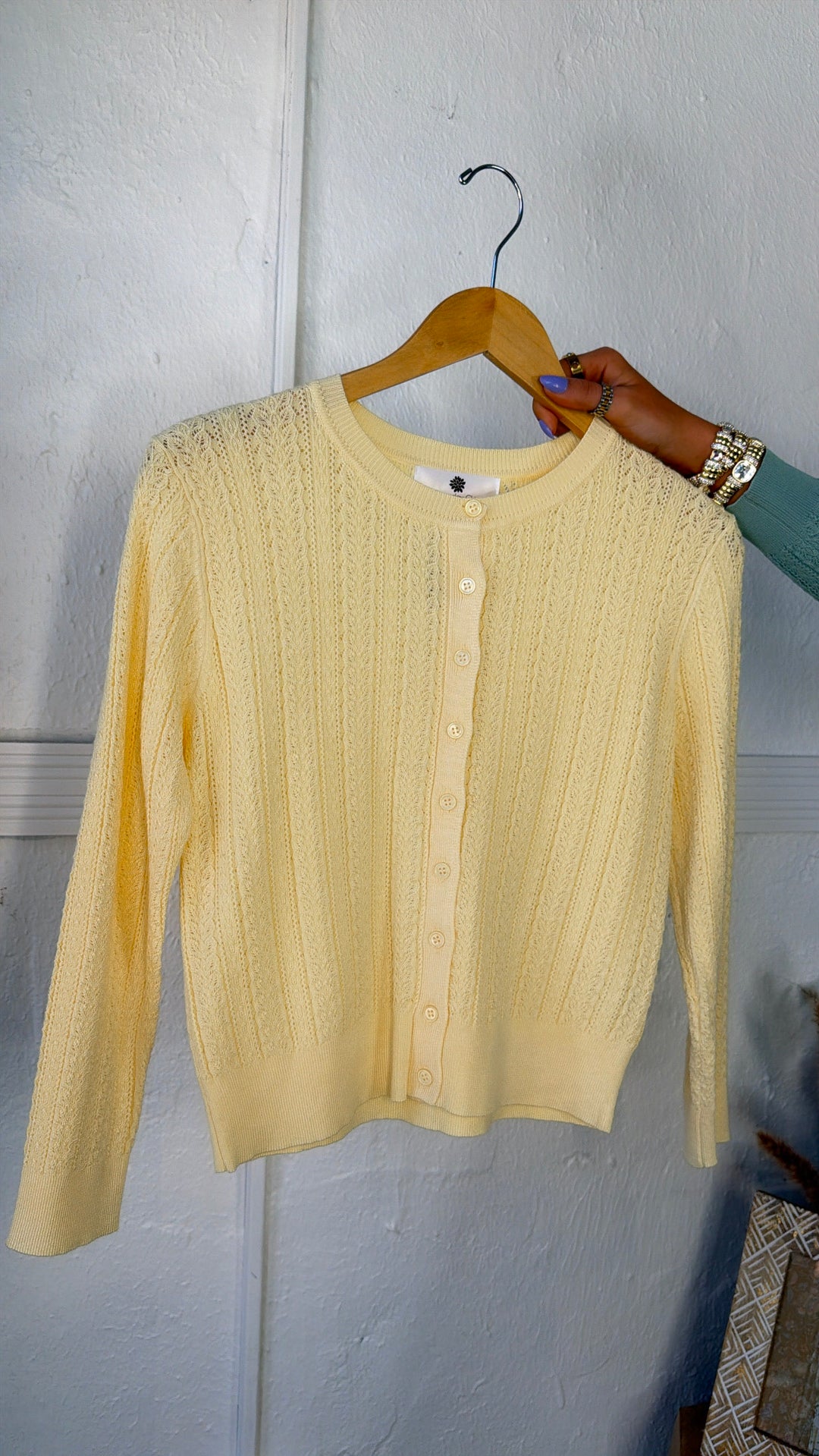Bloomsbury Knit Cadigan, Pastel Yellow