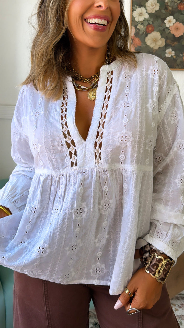 Florence Bay Blouse, Off White