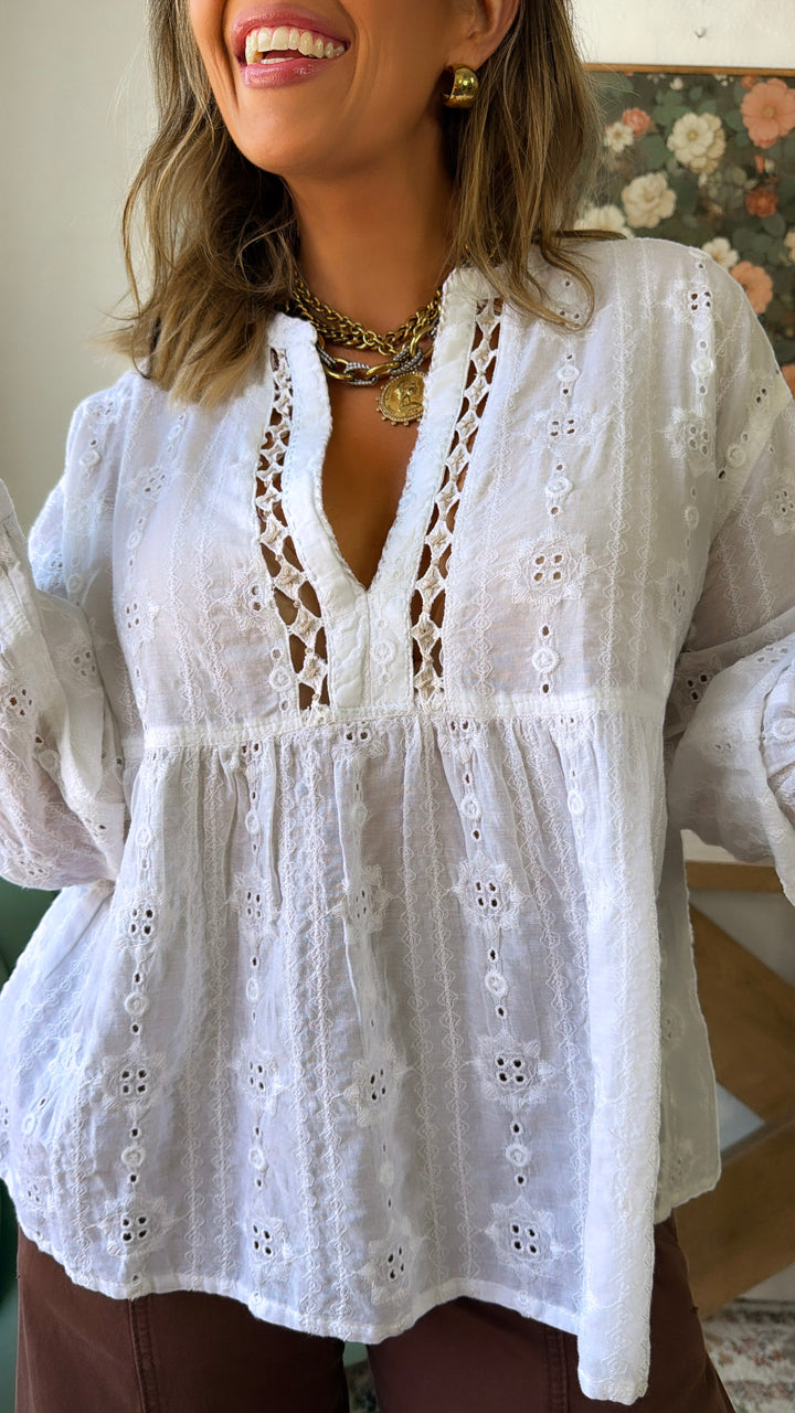 Florence Bay Blouse, Off White