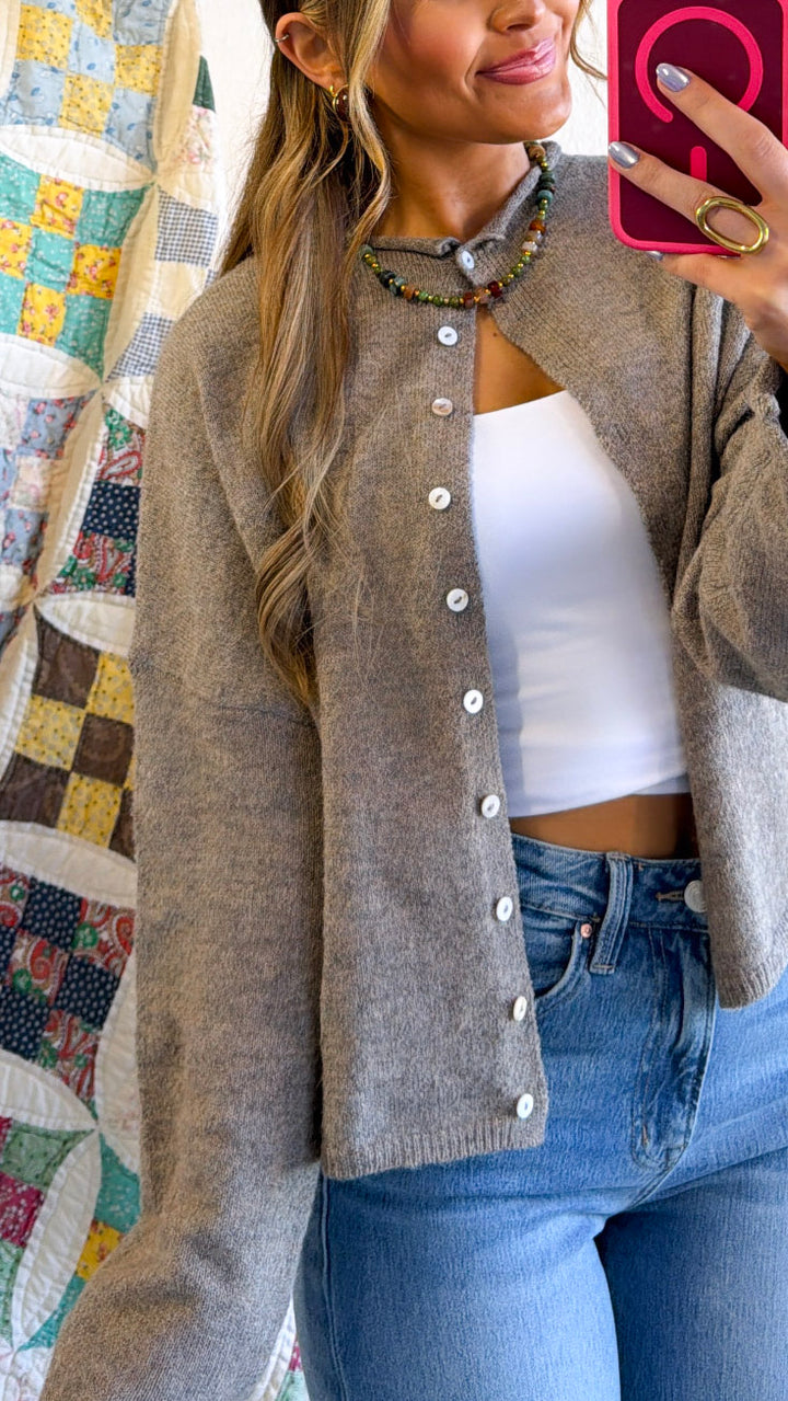 Penelope Knit Cardigan, Mocha