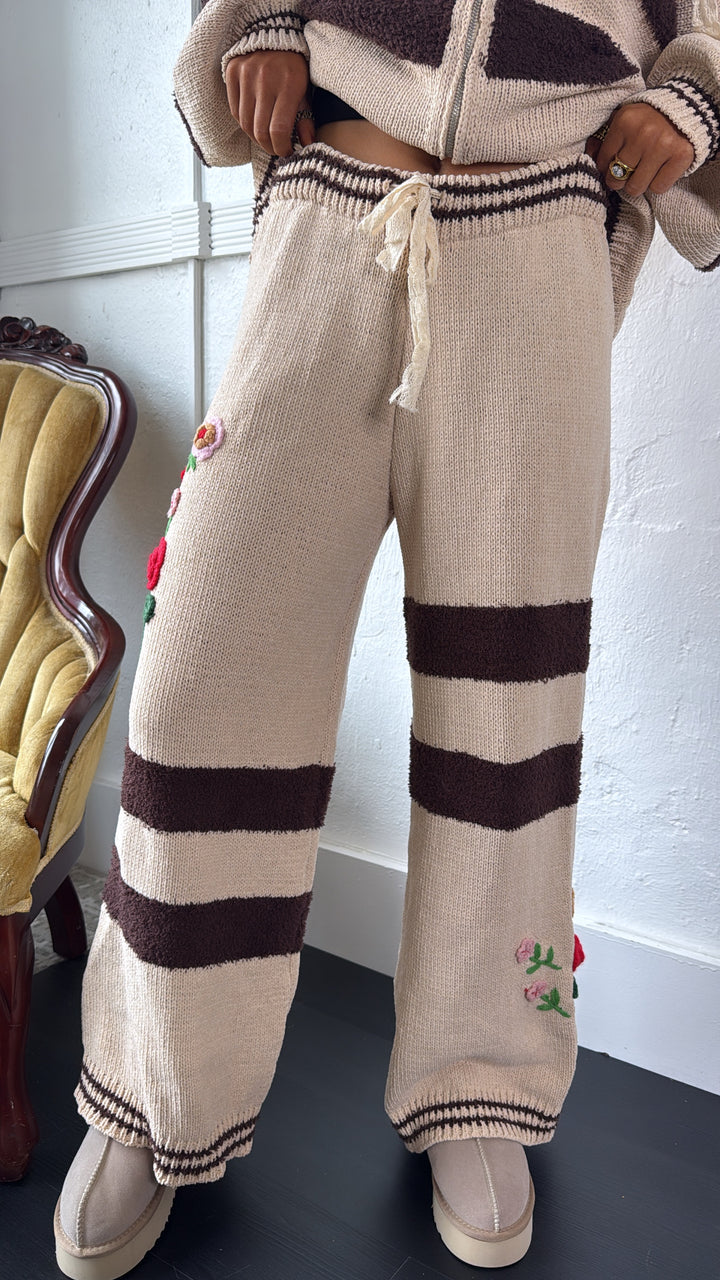 Flower Petal Pant, Mocha Multi