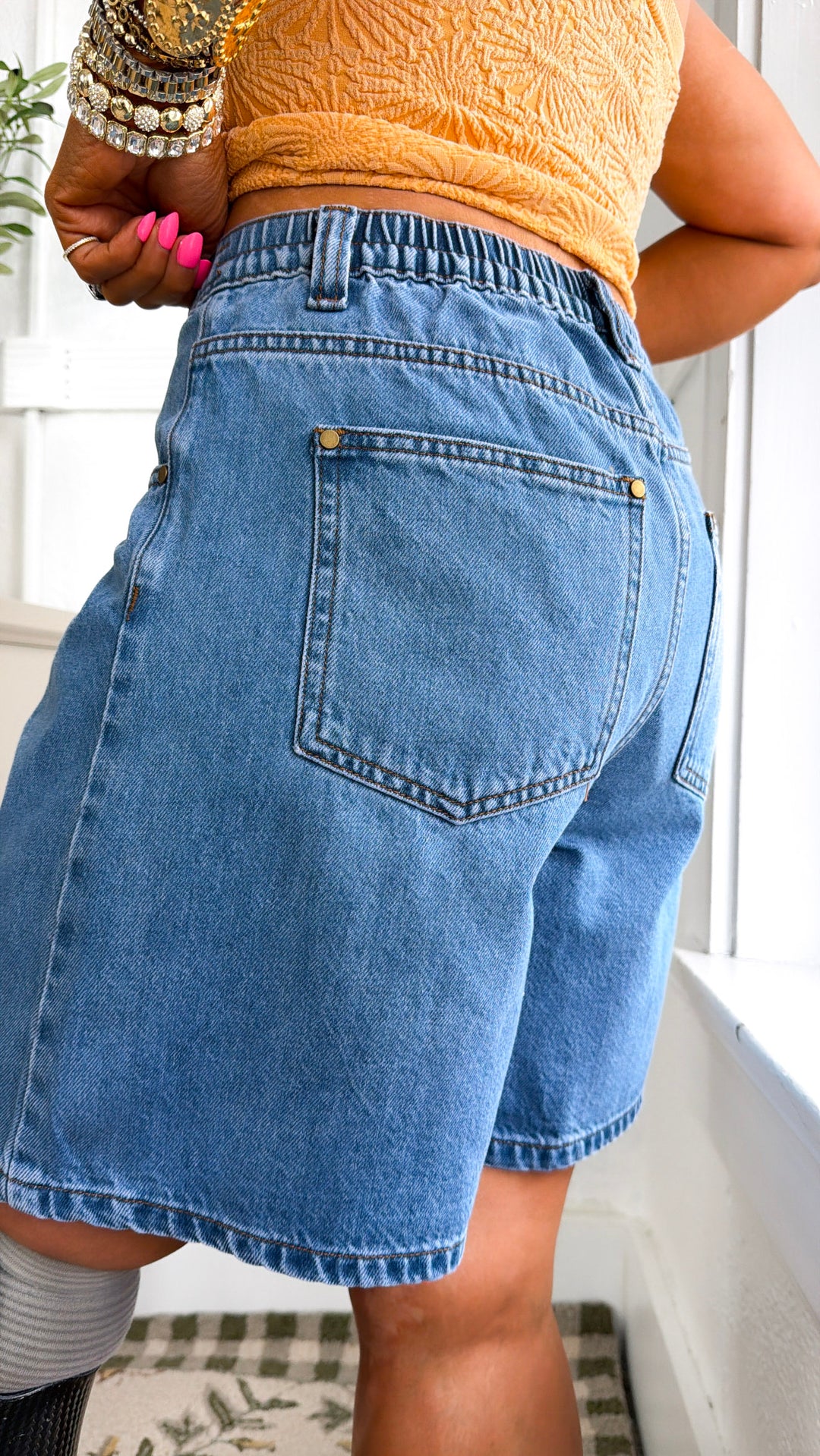 Sunday Stroll Pleated Shorts, Drift Blue