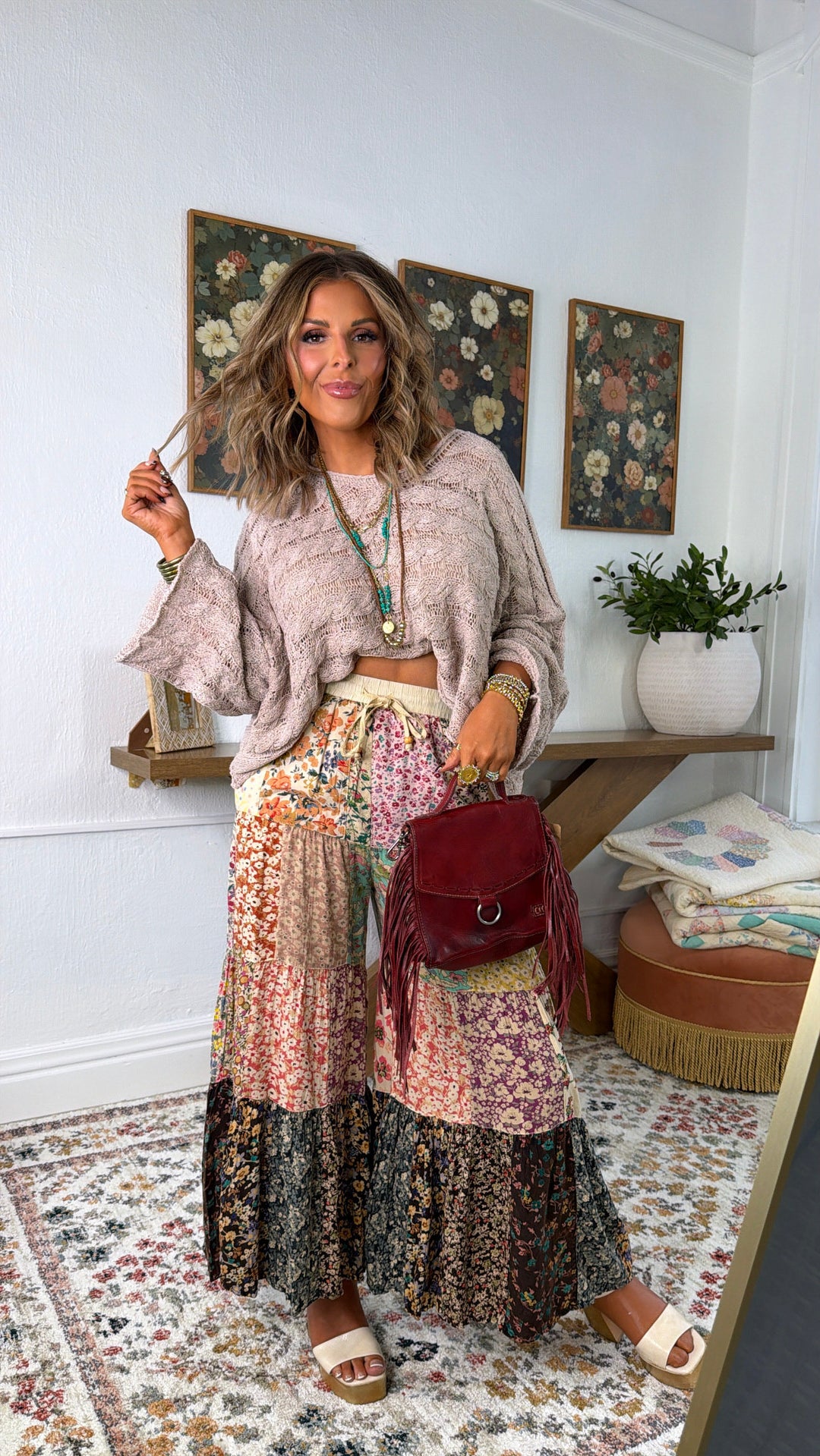 Rosey Willow Tiered Pant, Multi