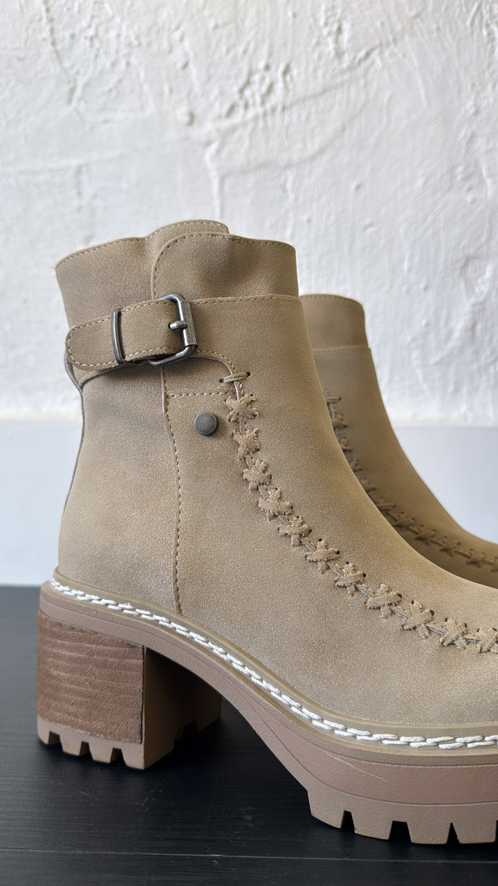 Ridge Platform Buckle Bootie, Sand