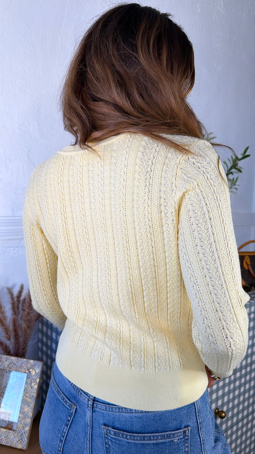 Bloomsbury Knit Cadigan, Pastel Yellow