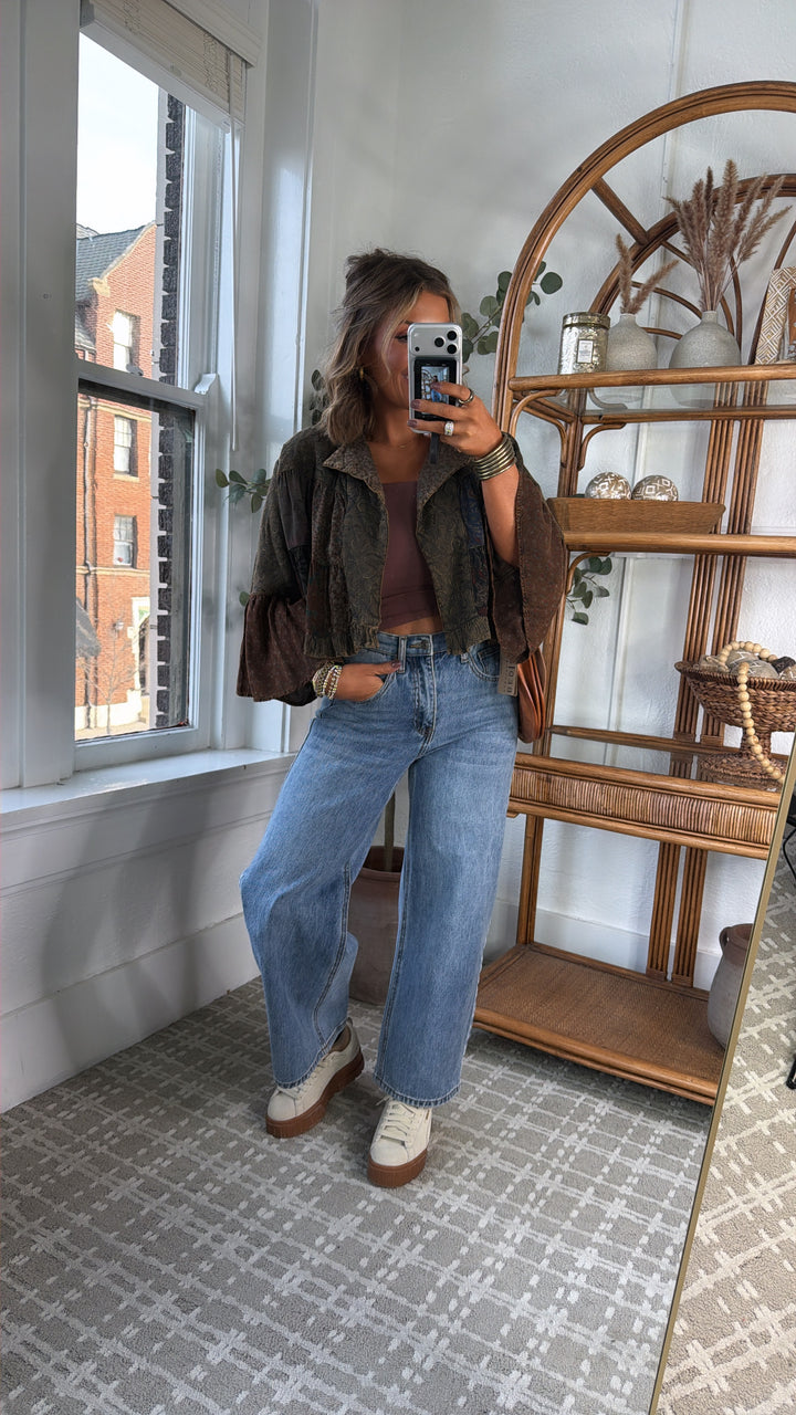 Sage Lane Cropped Cardi Jacket, Amber