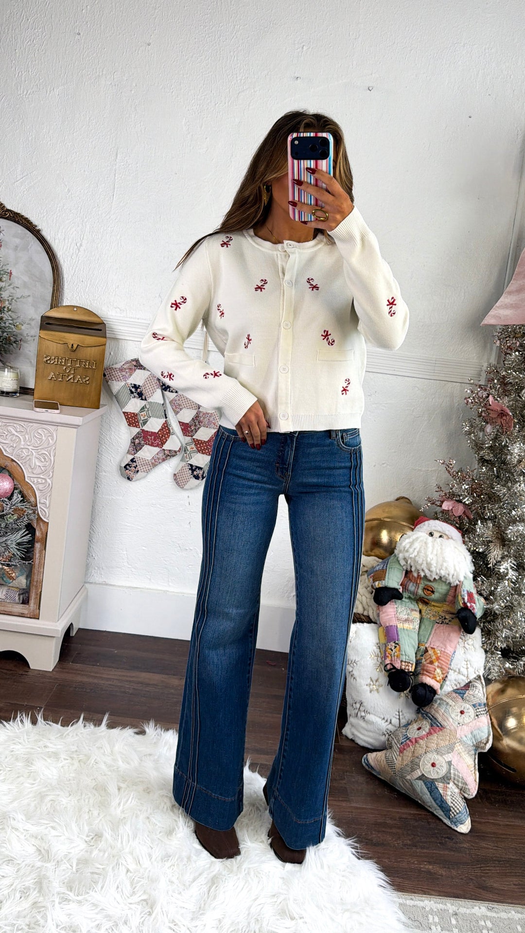 Candy Cane Lane Sweater, Cream
