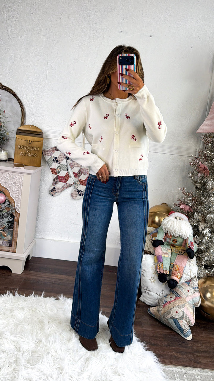 Candy Cane Lane Sweater, Cream