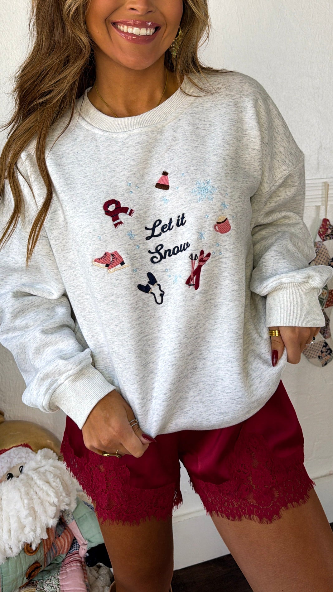 Winter Skis Crewneck, Melange