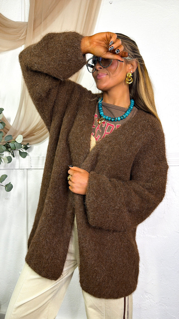 Sugar Bear Oversized Cardigan, Choco