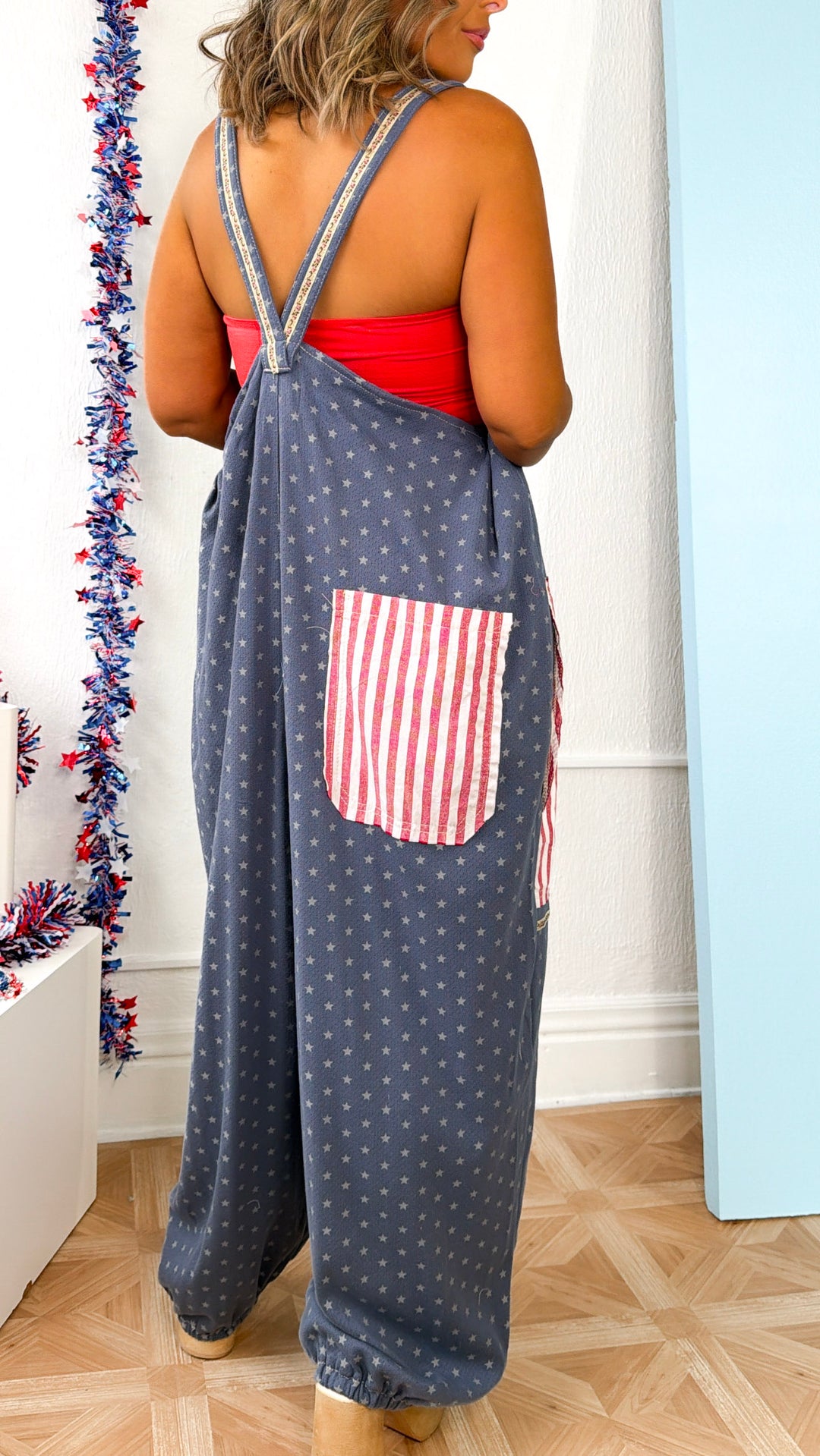 The Americana Overalls, Indigo Multi