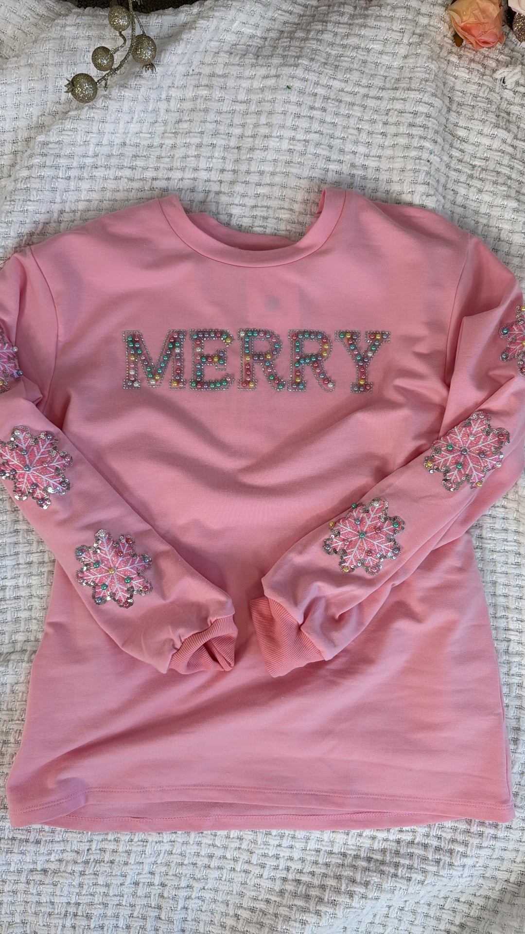 Merry Pearl Sweater, Pink