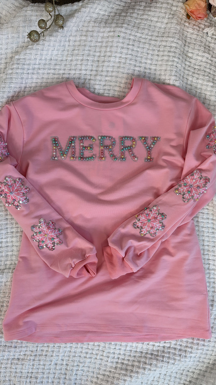 Merry Pearl Sweater, Pink