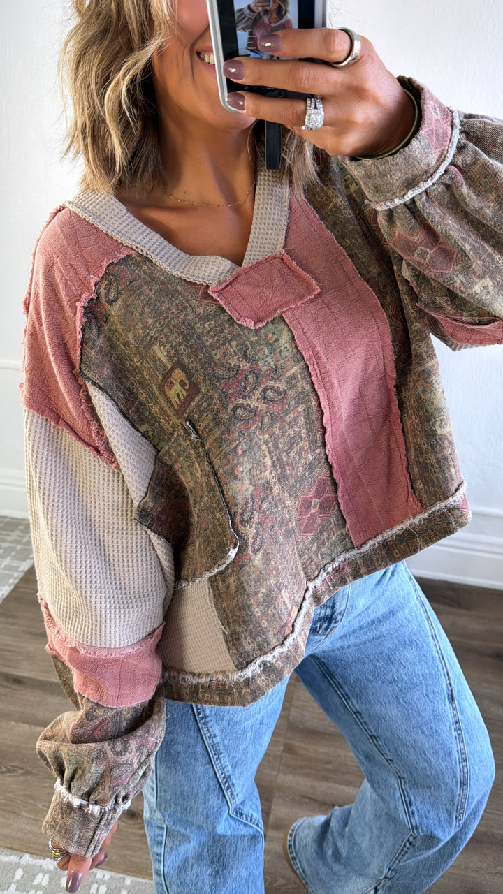 Maple Muse Top, Brick Multi