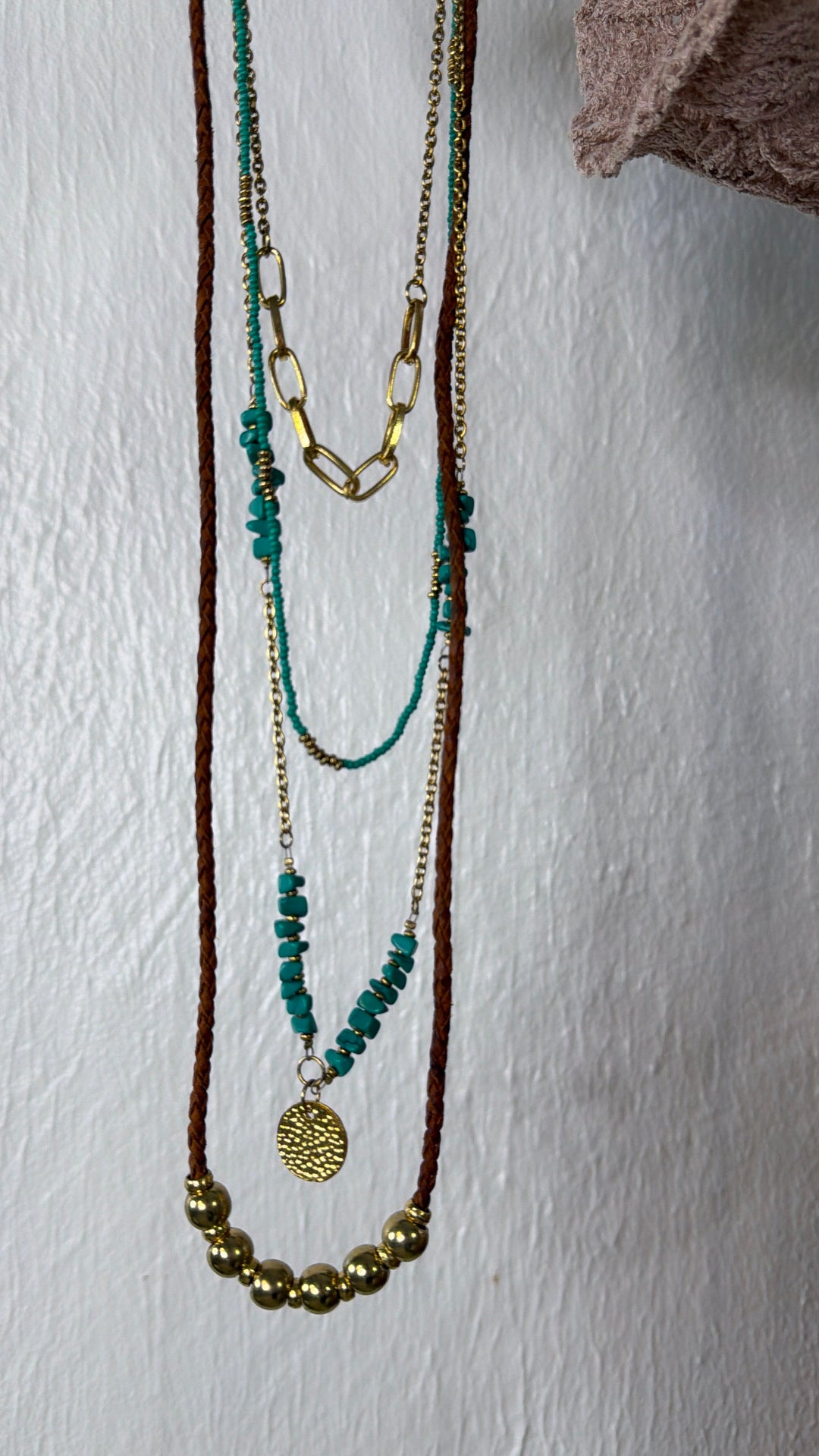 Cadence Layered Necklace, Aqua