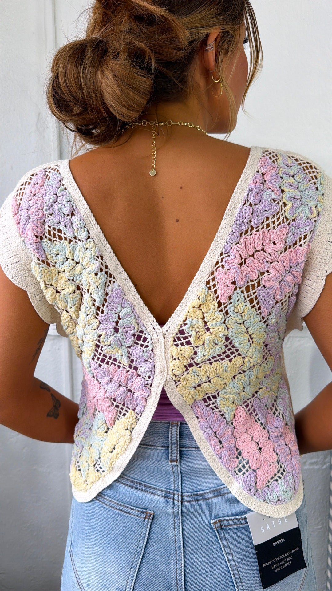 Easy Love Crochet Top, Pastel Multi