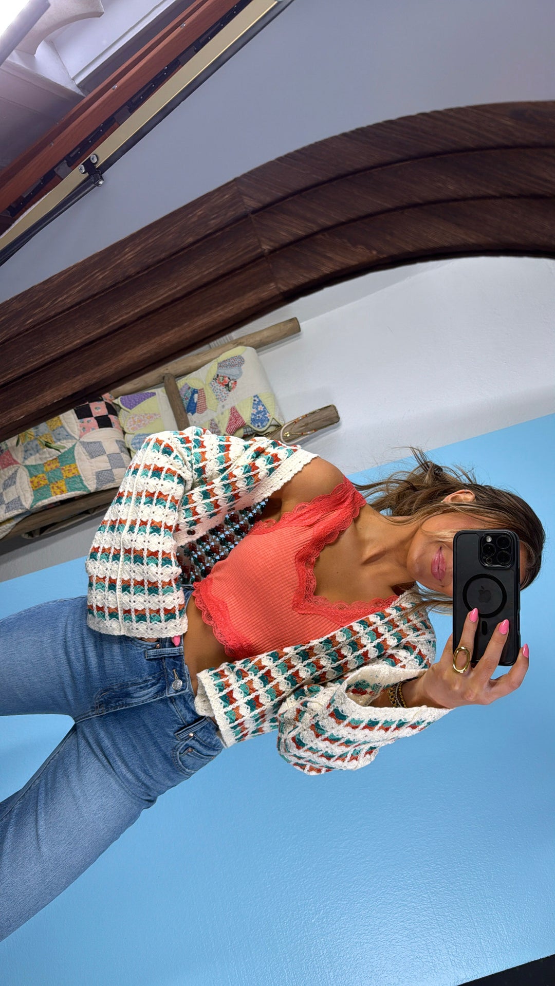 Timeless Lace Detailed Tank, Hot Coral