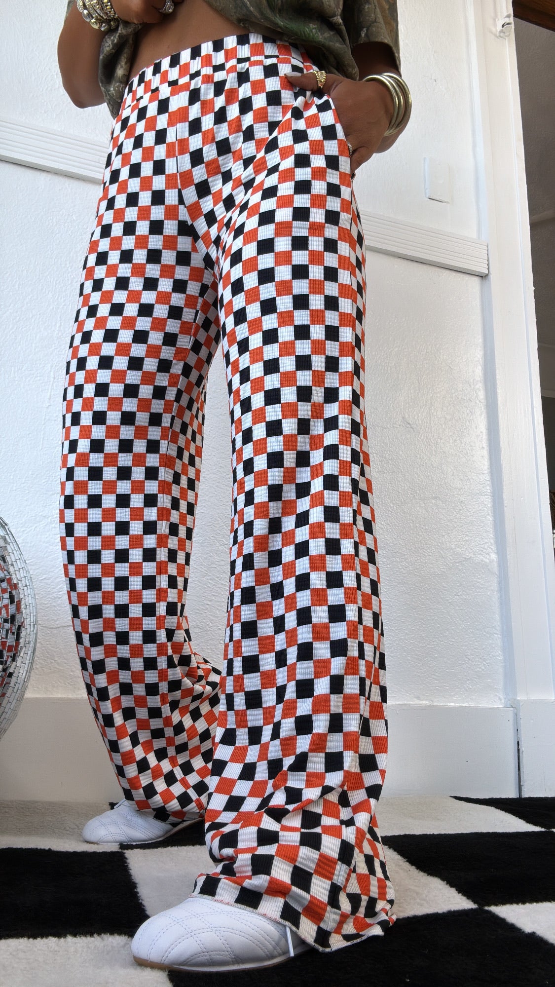 ECB Exclusive : Kickin' It Checkered Pant, Orange/Black – Everyday