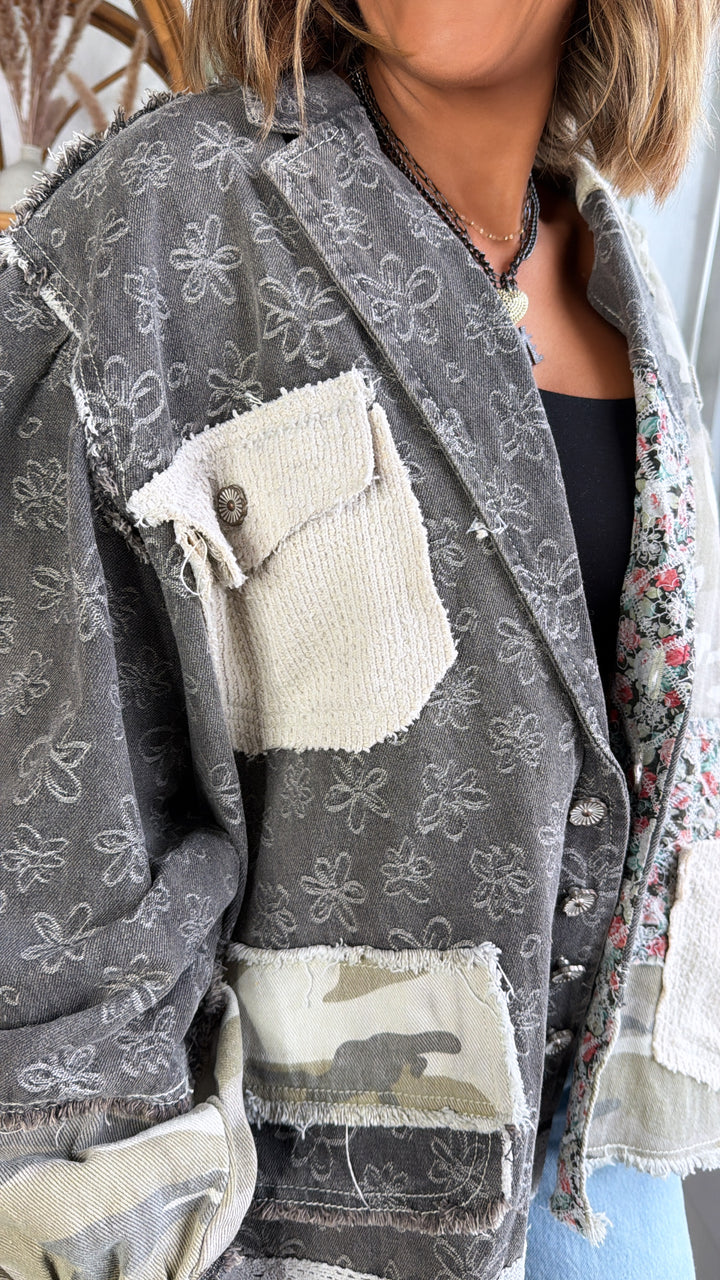 Camo Petal Jacket, Black